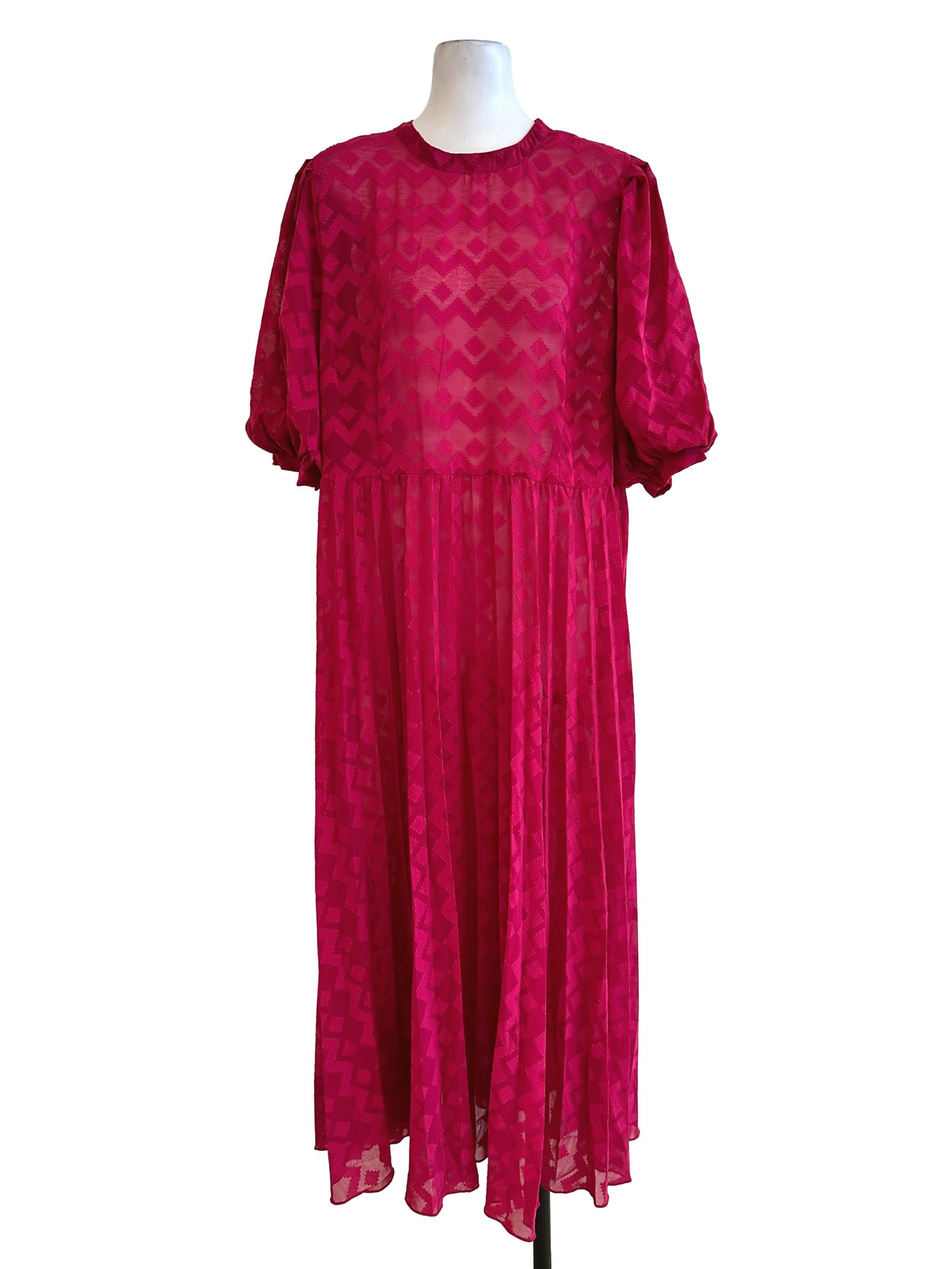 Fuchsia Pink Textured Dress