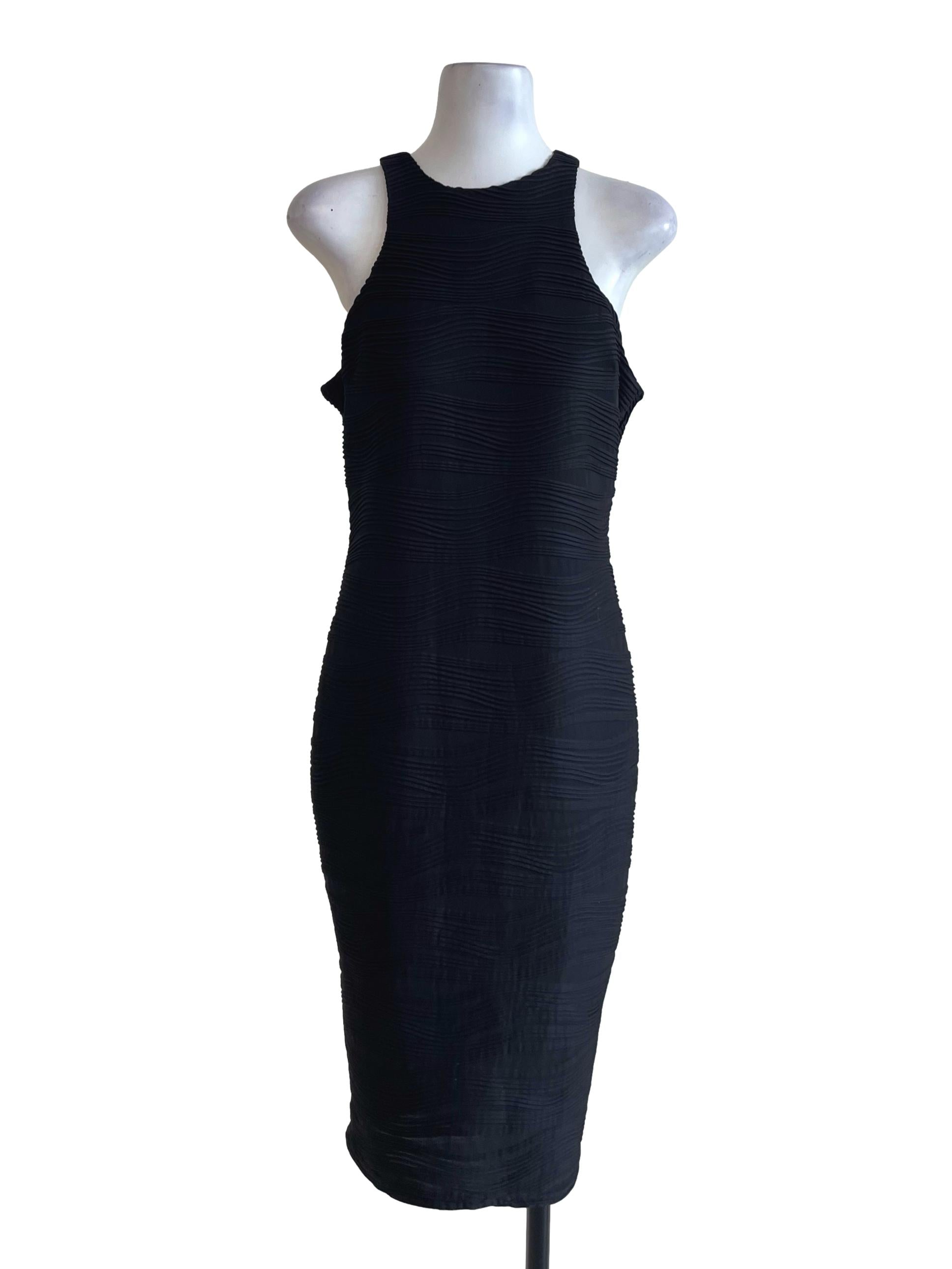 Black Wave Pattern Dress