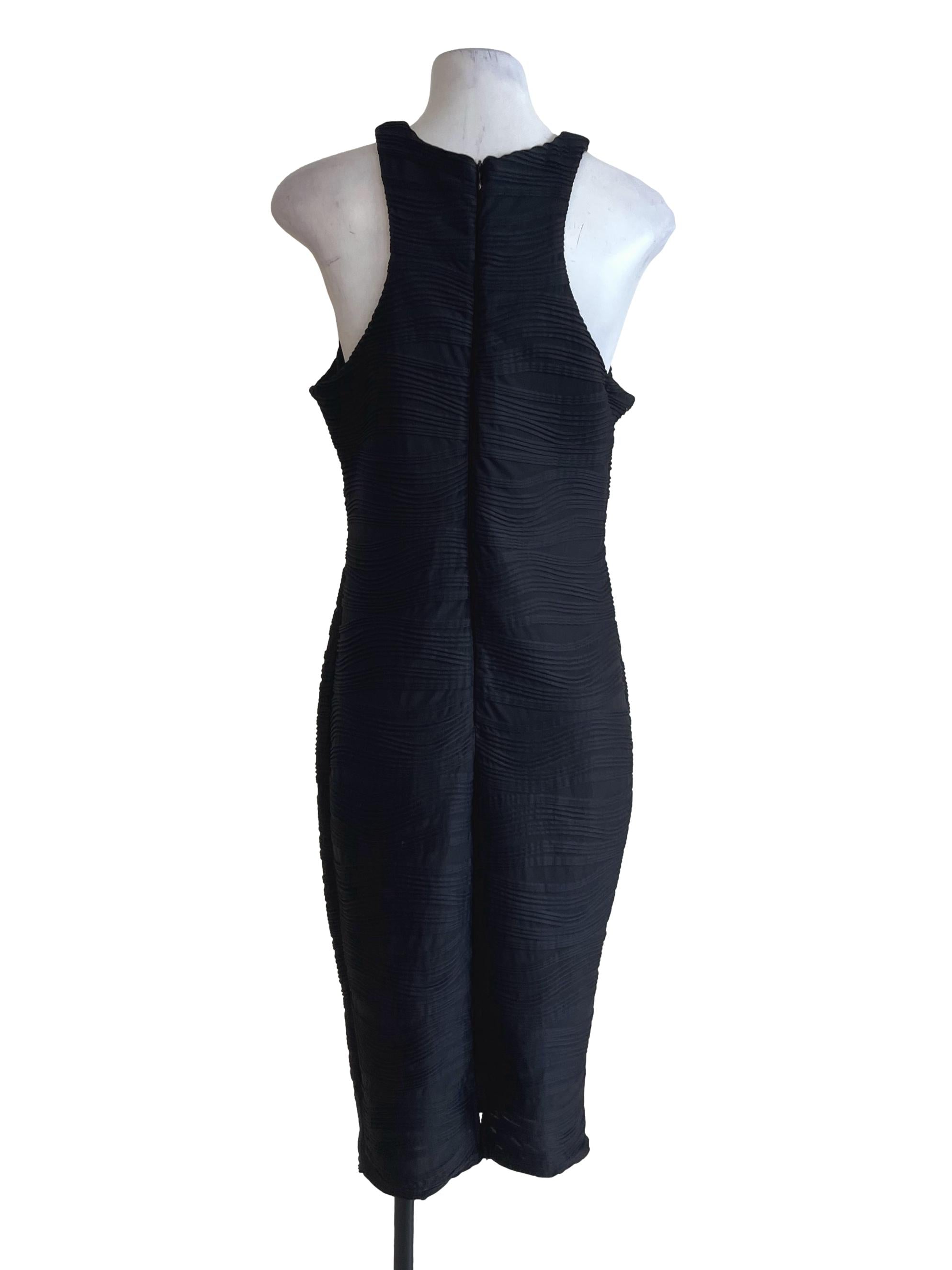 Black Wave Pattern Dress