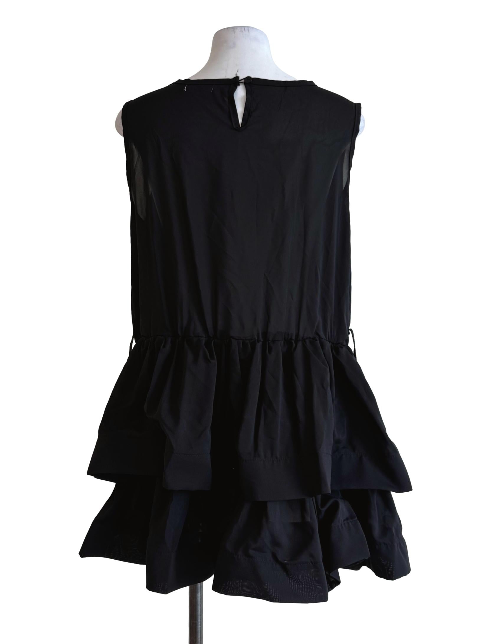 Midnight Black Pleated Dress
