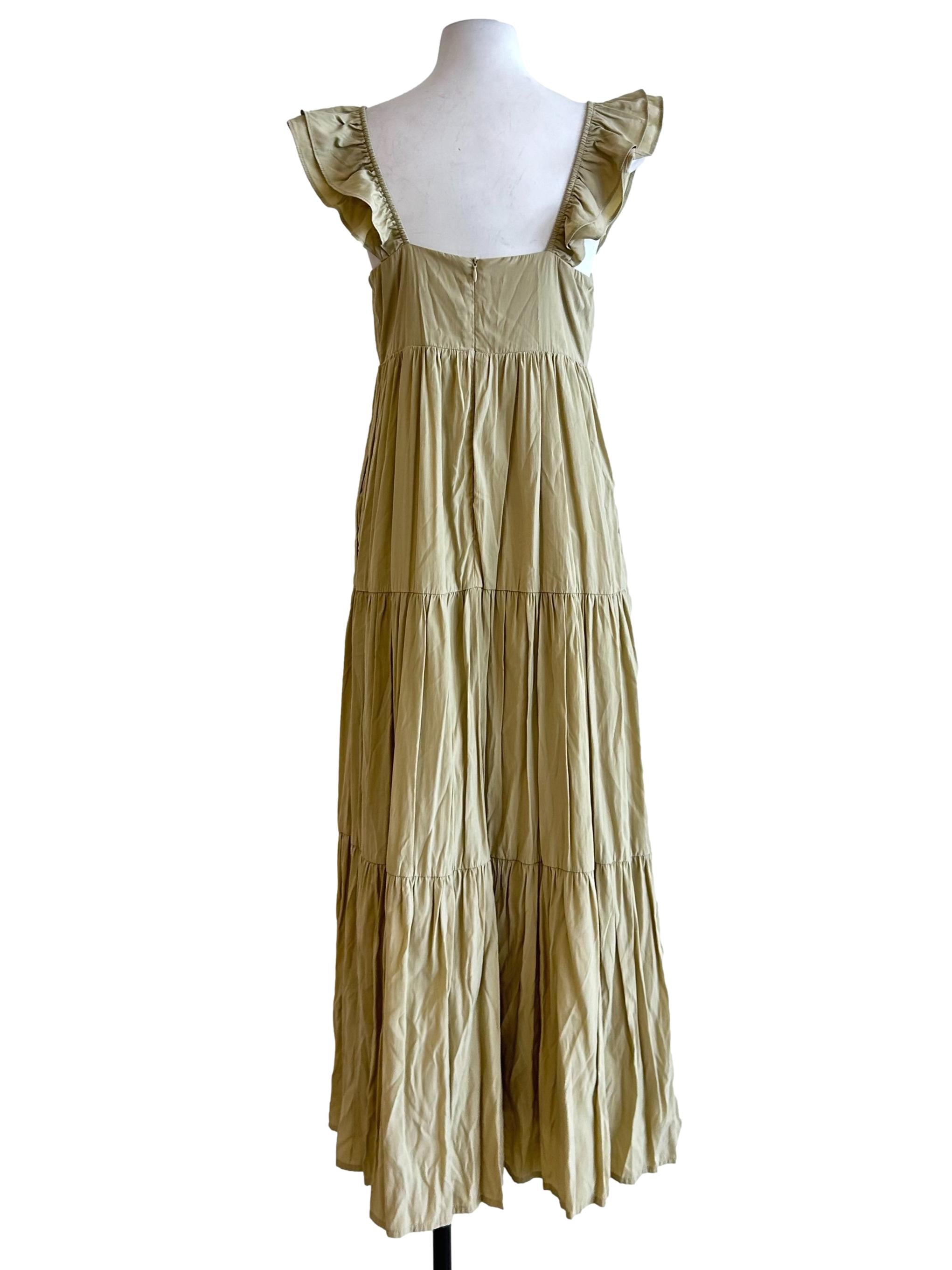 Olive Green Tiered Maxi Dress