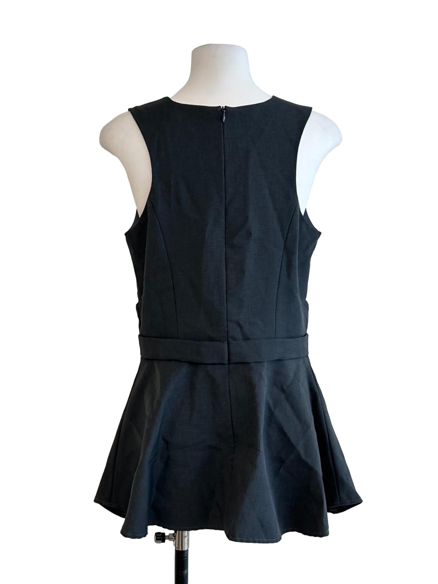 Anchor Grey Peplum Sleeveless Top