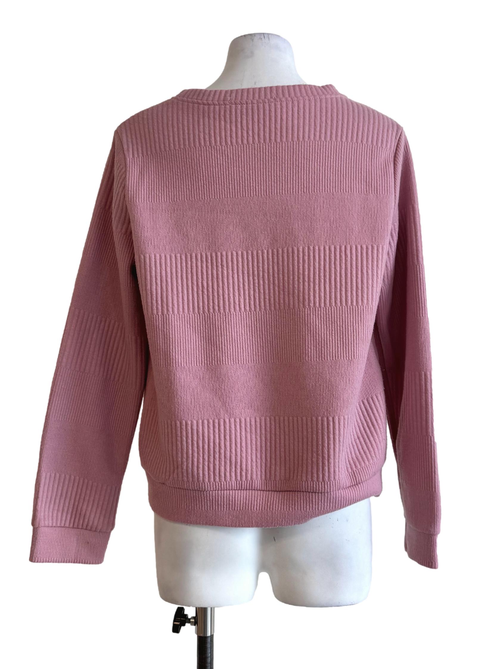 Bubblegum Pink Knitted Long Sleeve Sweatshirt