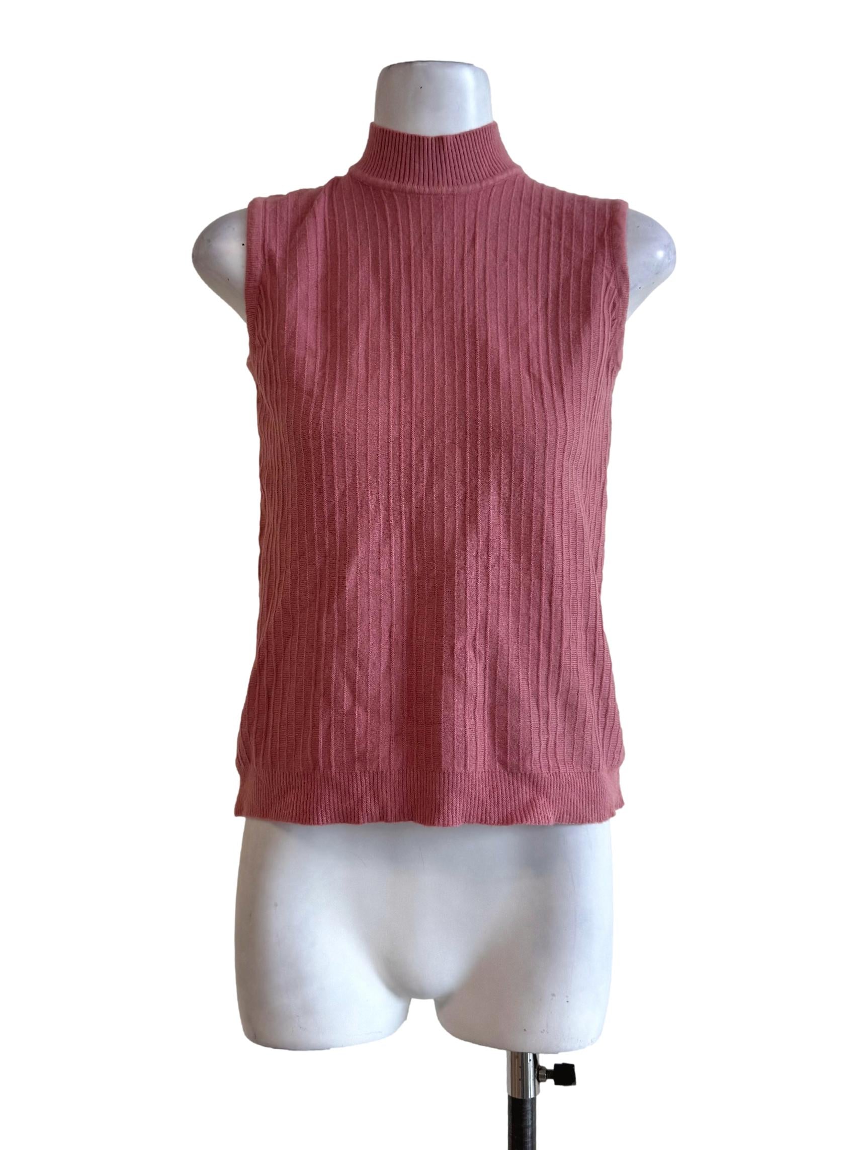 Guava Pink Knitted Turtle Neck Top