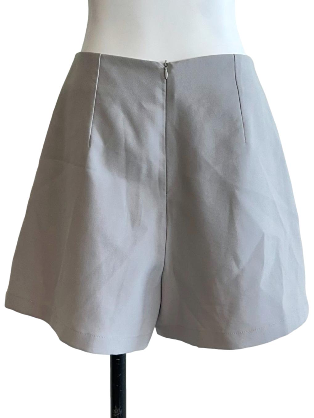 Cloud Grey High Waisted Tailored Shorts
