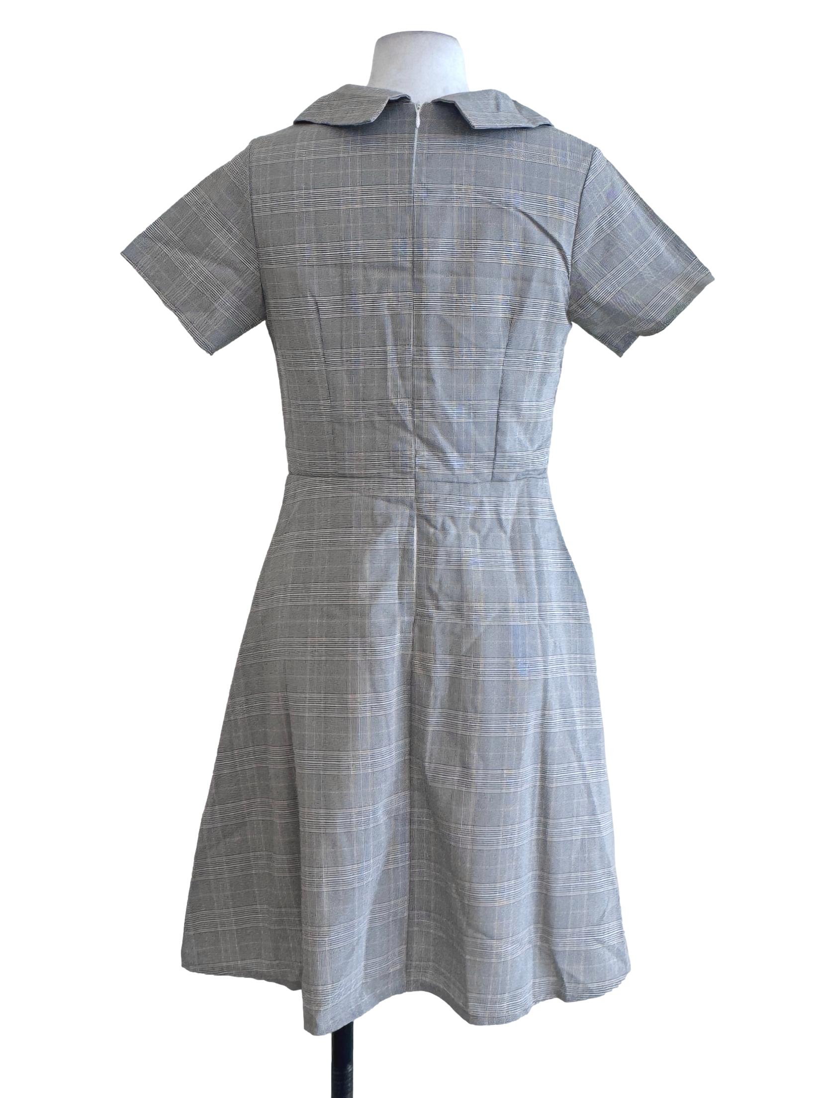 Black Orange Tartan Dress