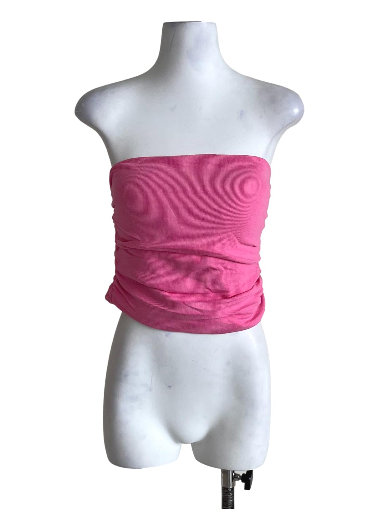 Pink Chelle Ruched Tube Padded Top