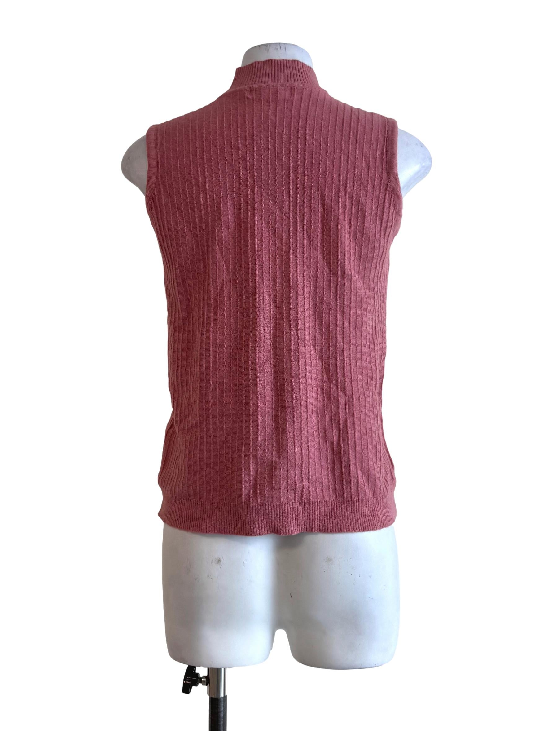 Guava Pink Knitted Turtle Neck Top