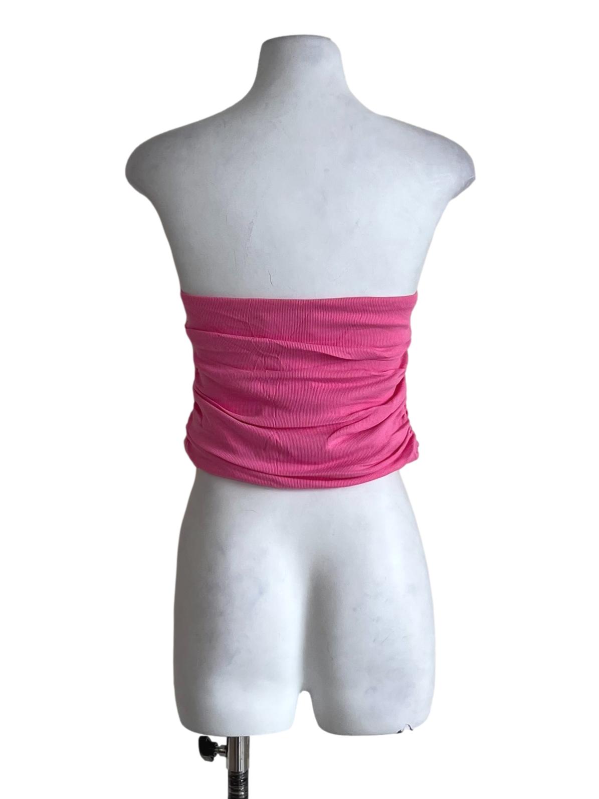 Pink Chelle Ruched Tube Padded Top