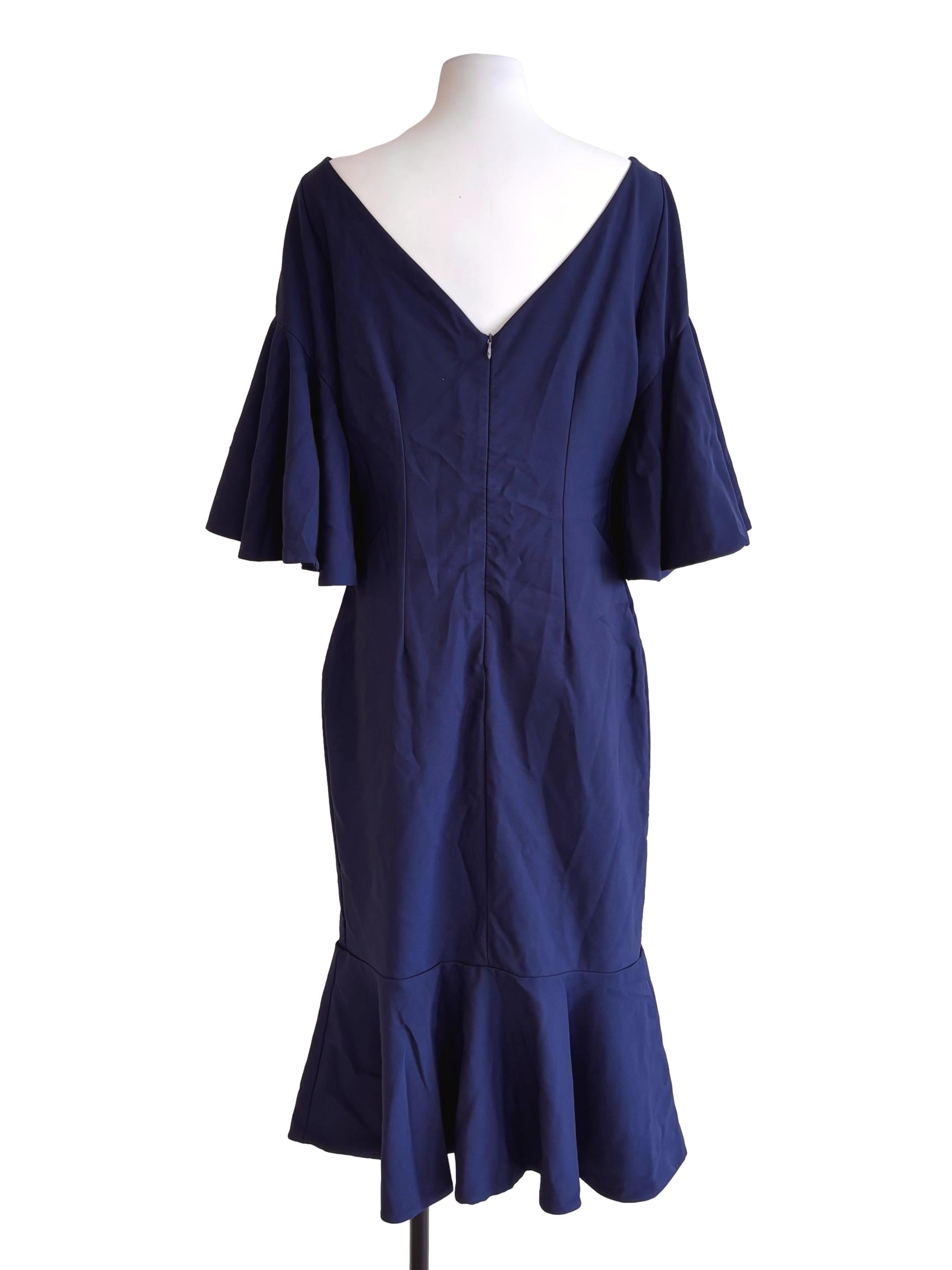 Navy Blue Embroidery Beaded Dress
