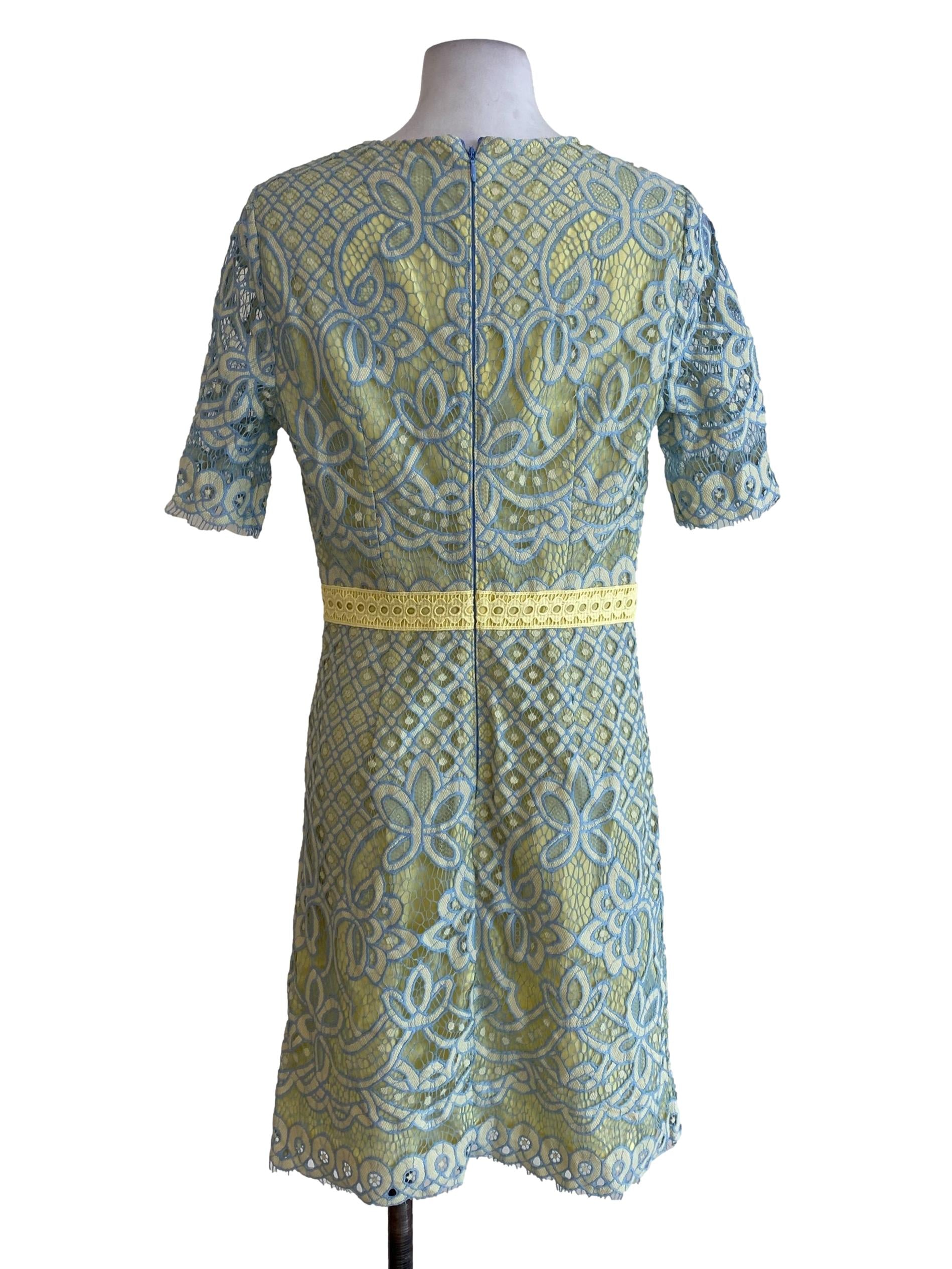 Yellow Floral Laced Dress