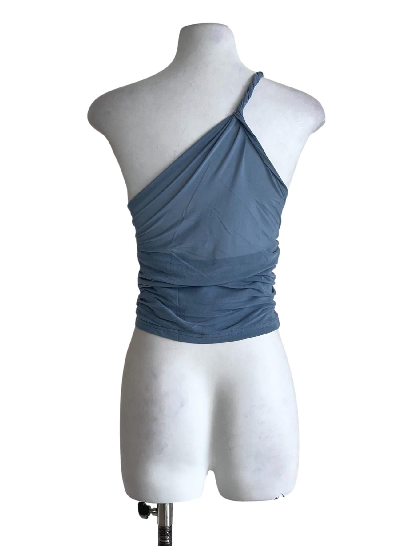 Blue Genevieve Mesh Toga Padded Top