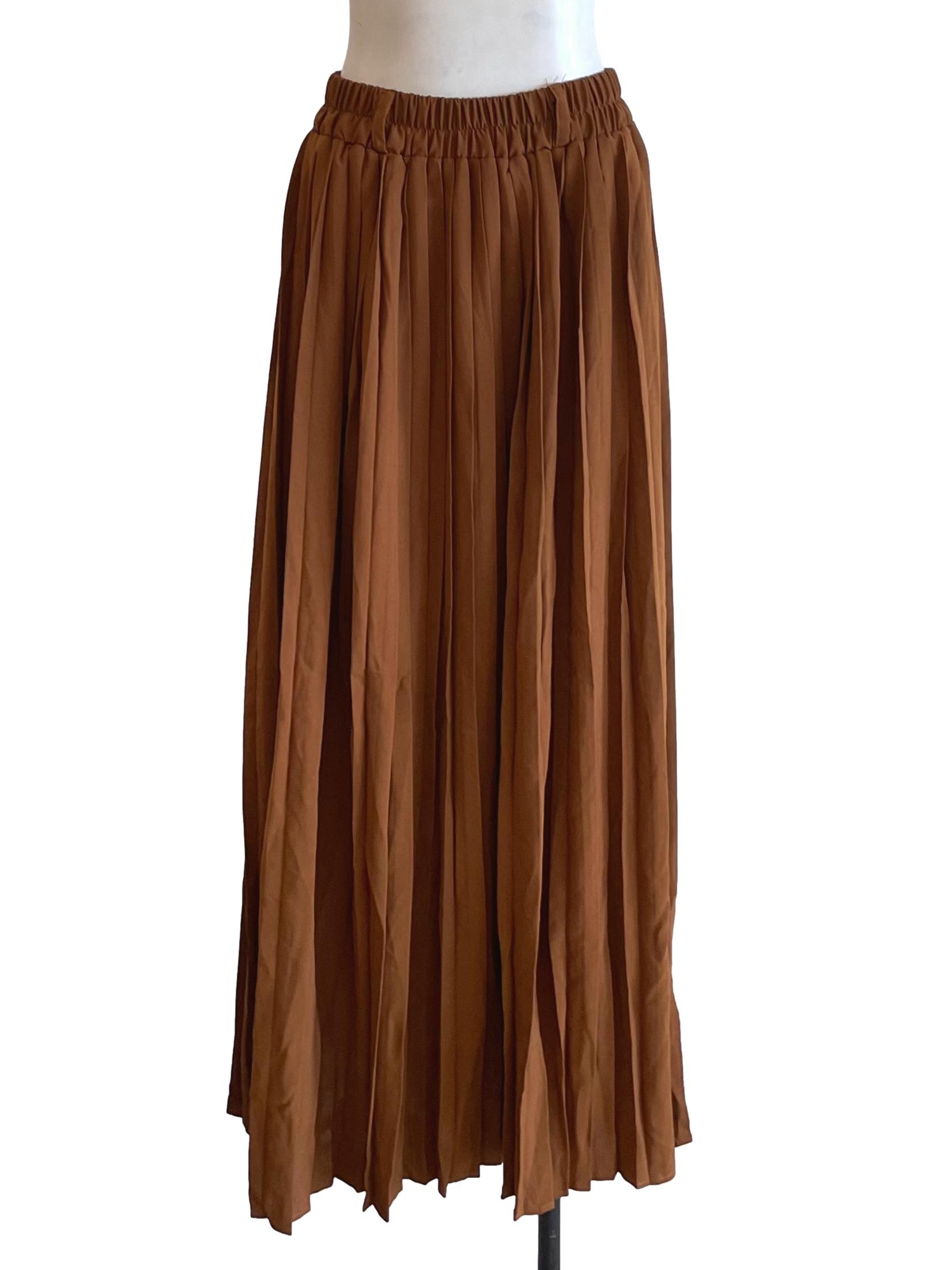 Caramel Pleated Skirt