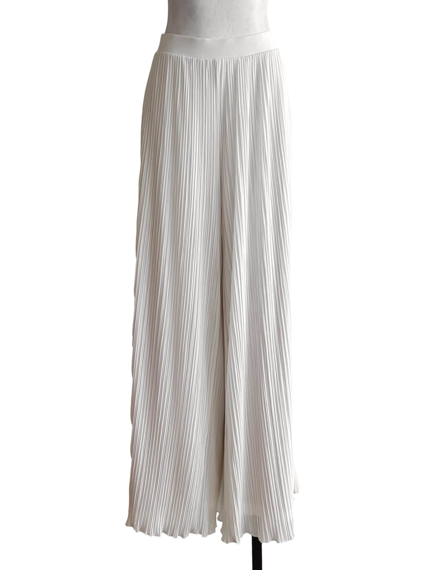 Porcelain White Pleated Pants