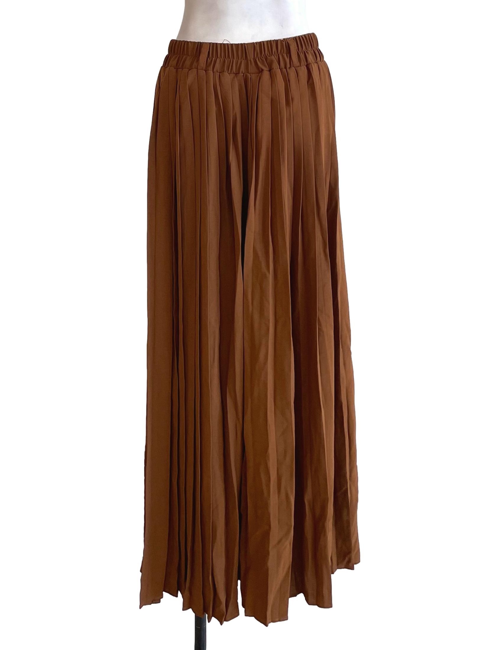 Caramel Pleated Skirt