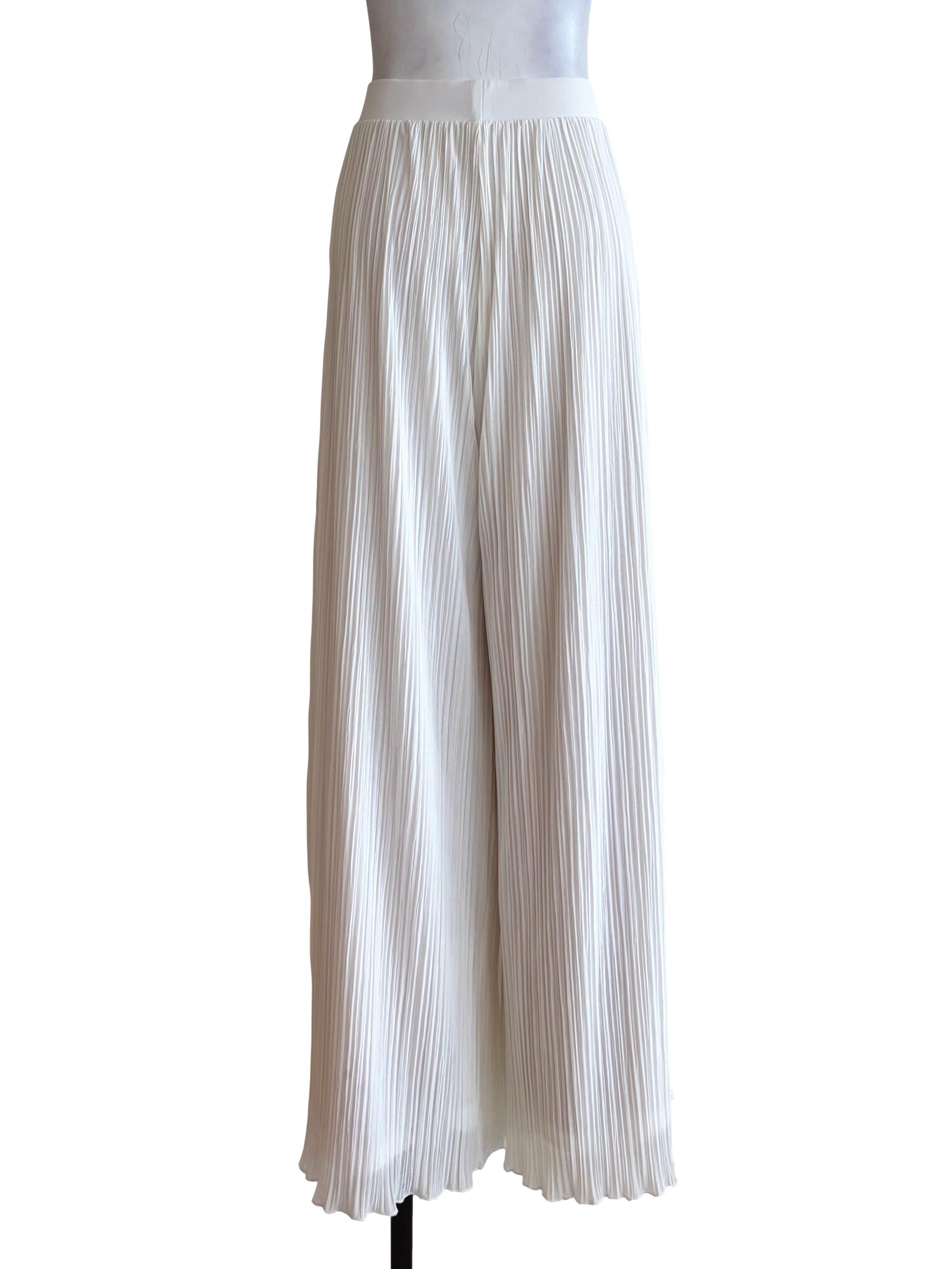 Porcelain White Pleated Pants