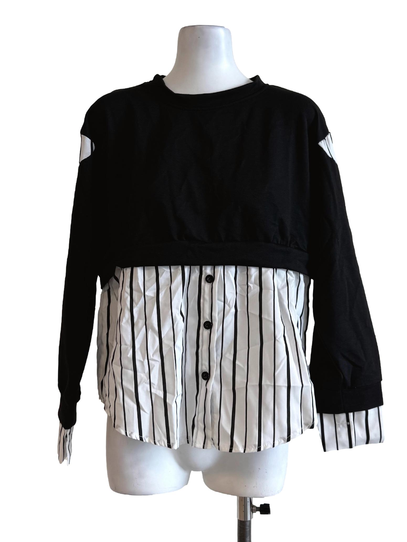 Panther Black Long Sleeve Blouse Shirt