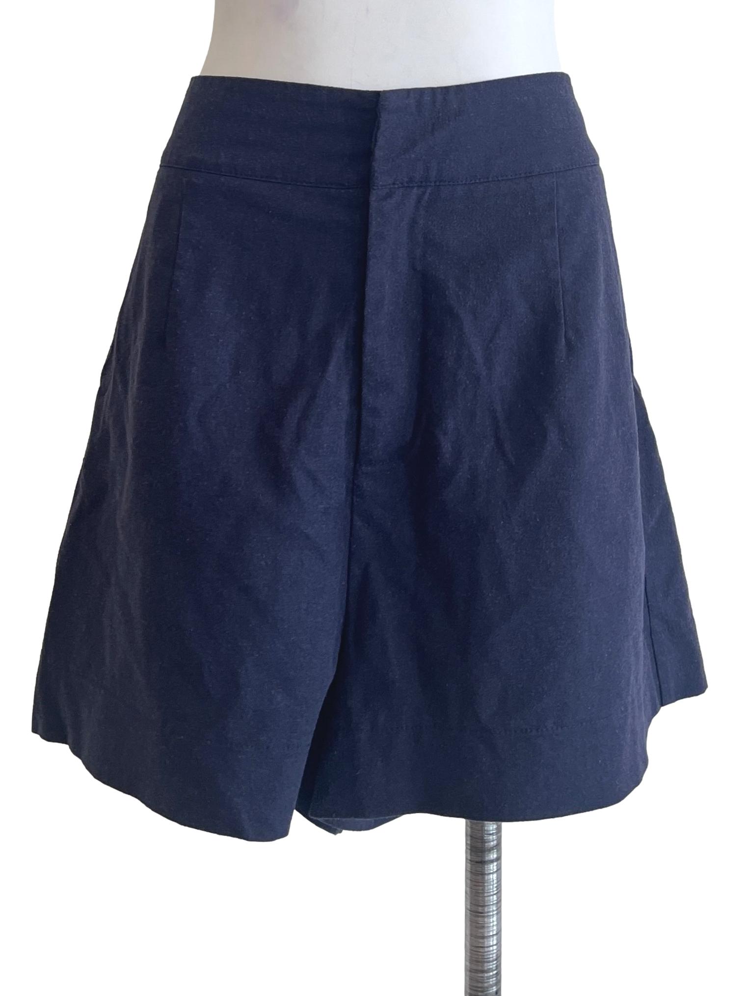 Indigo Blue Flared Shorts