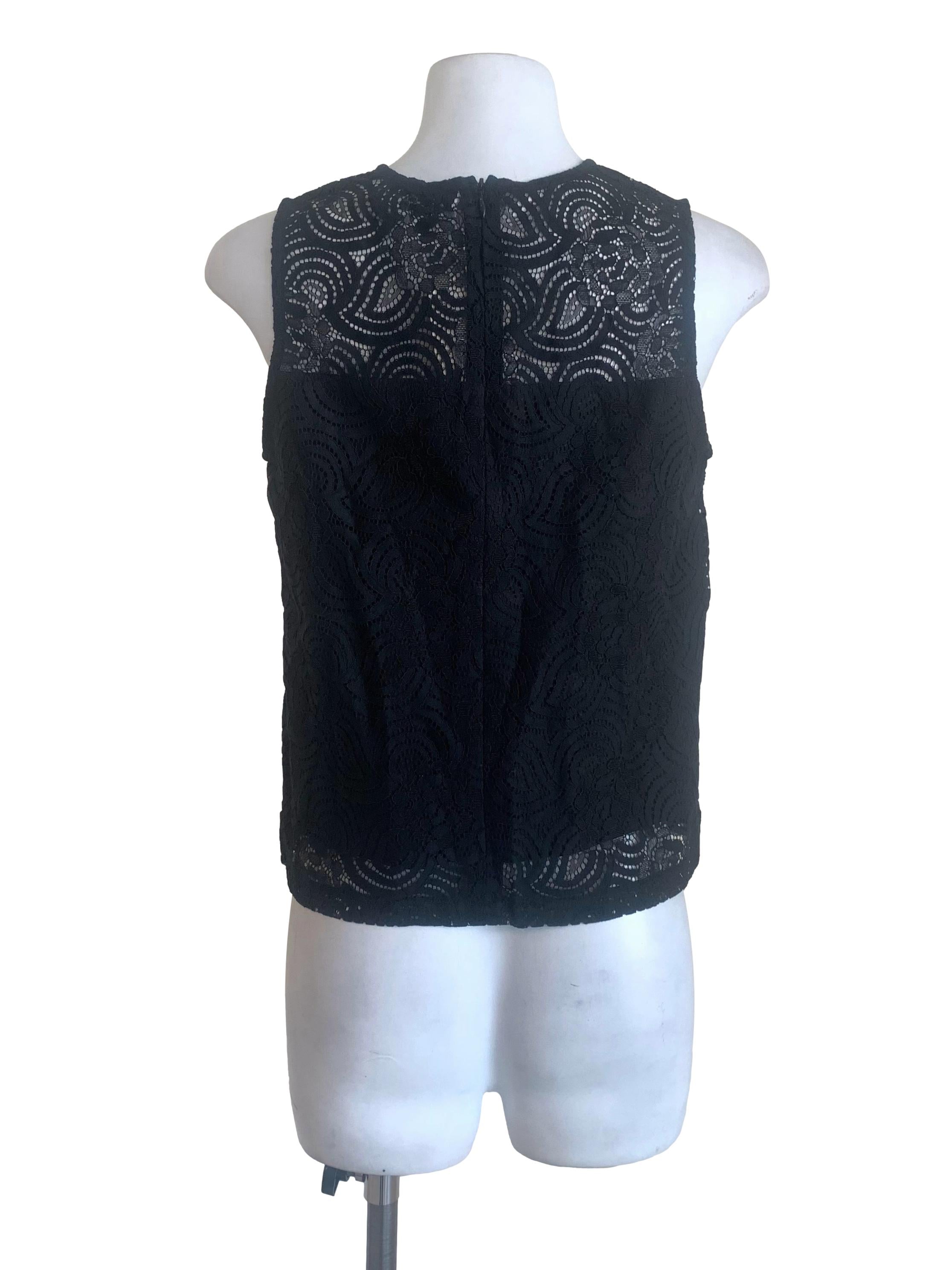 Midnight Black Pattern Top