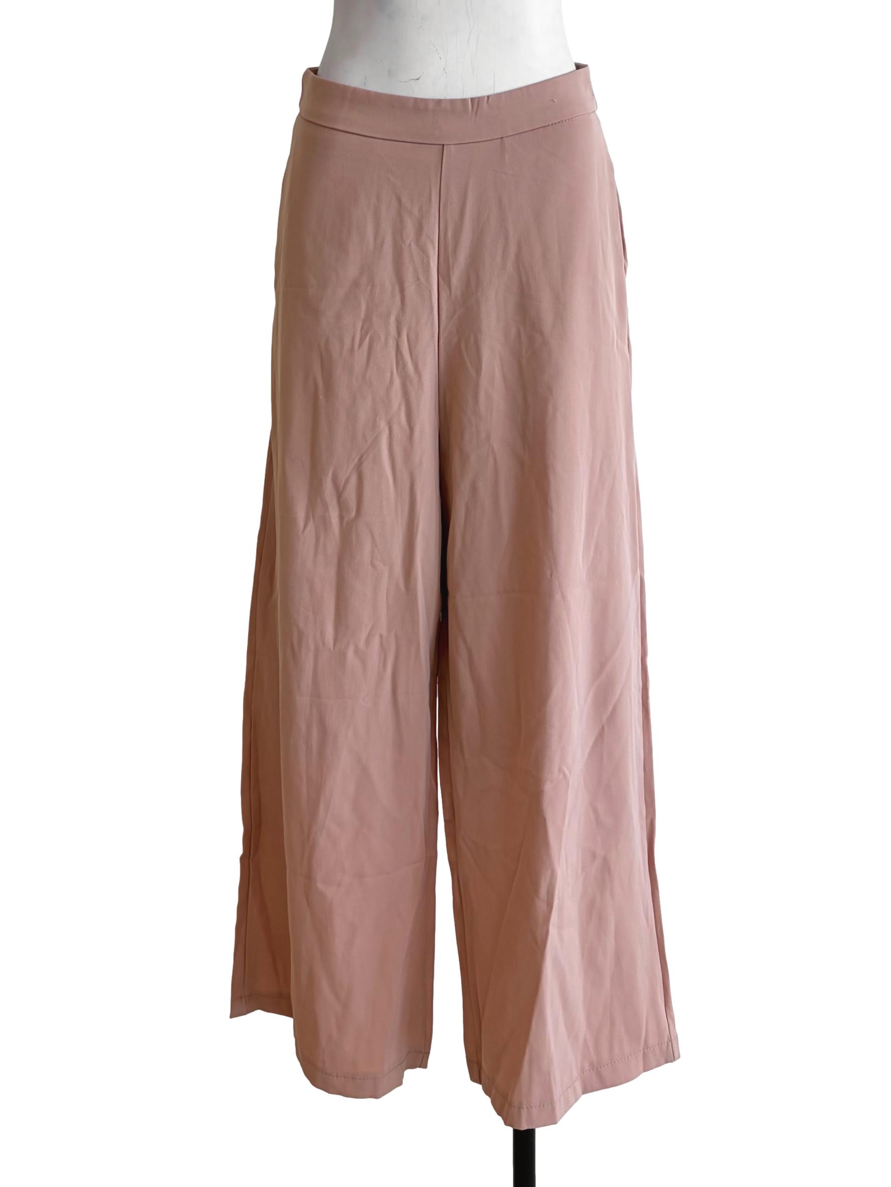 Crepe Pink Wide Pants