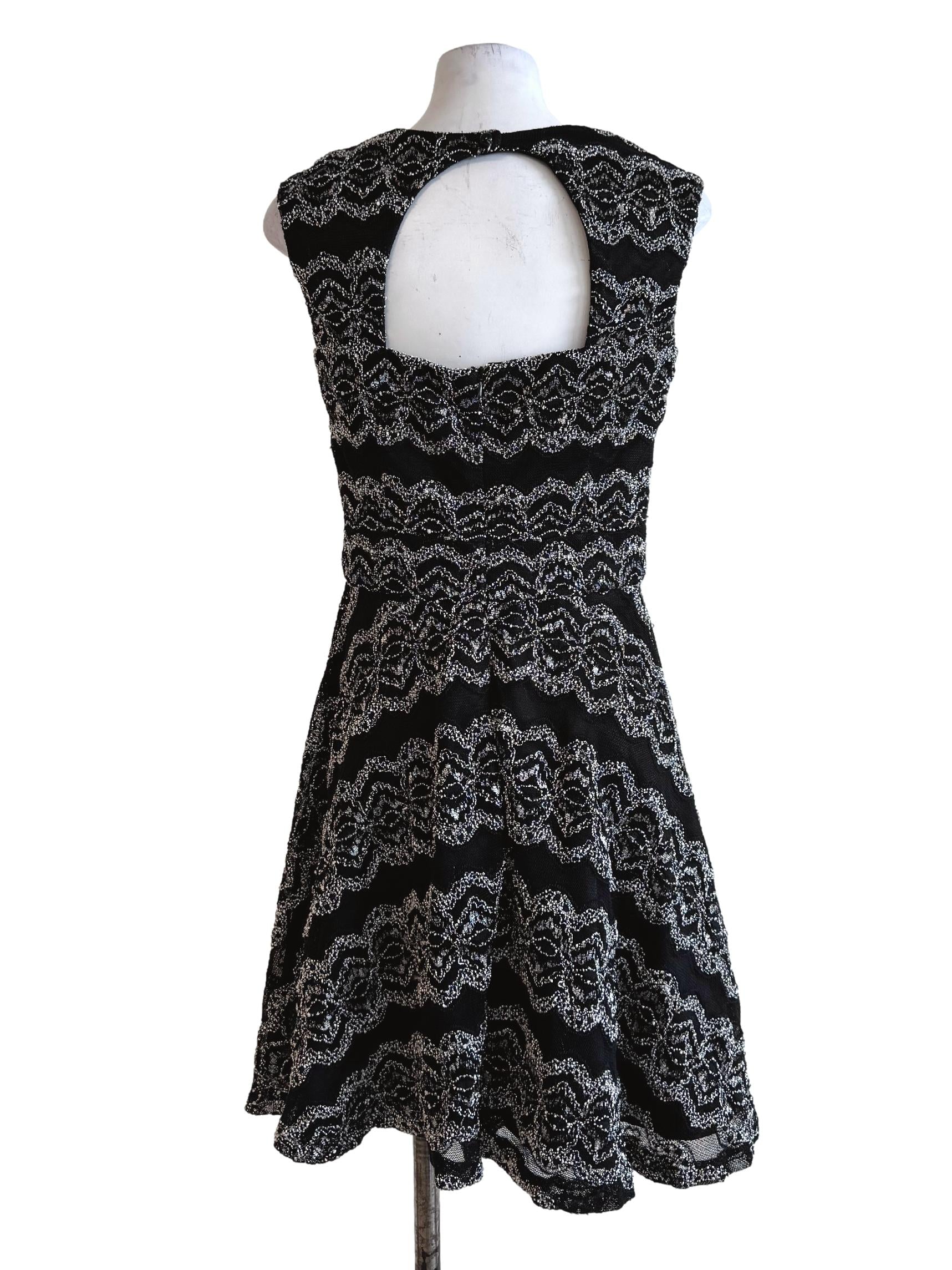 Black Lace Sweetheart Neck Dress