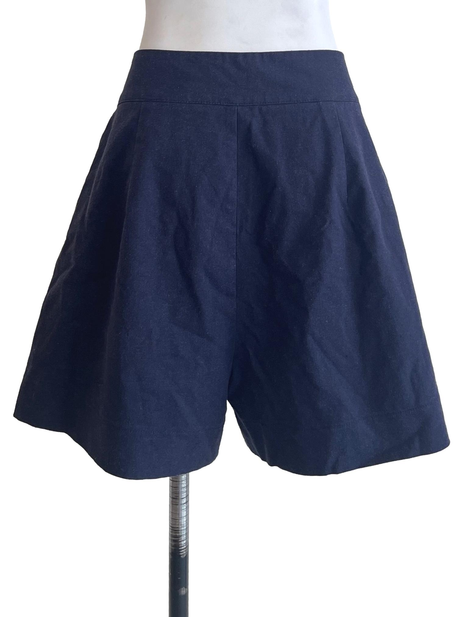 Indigo Blue Flared Shorts