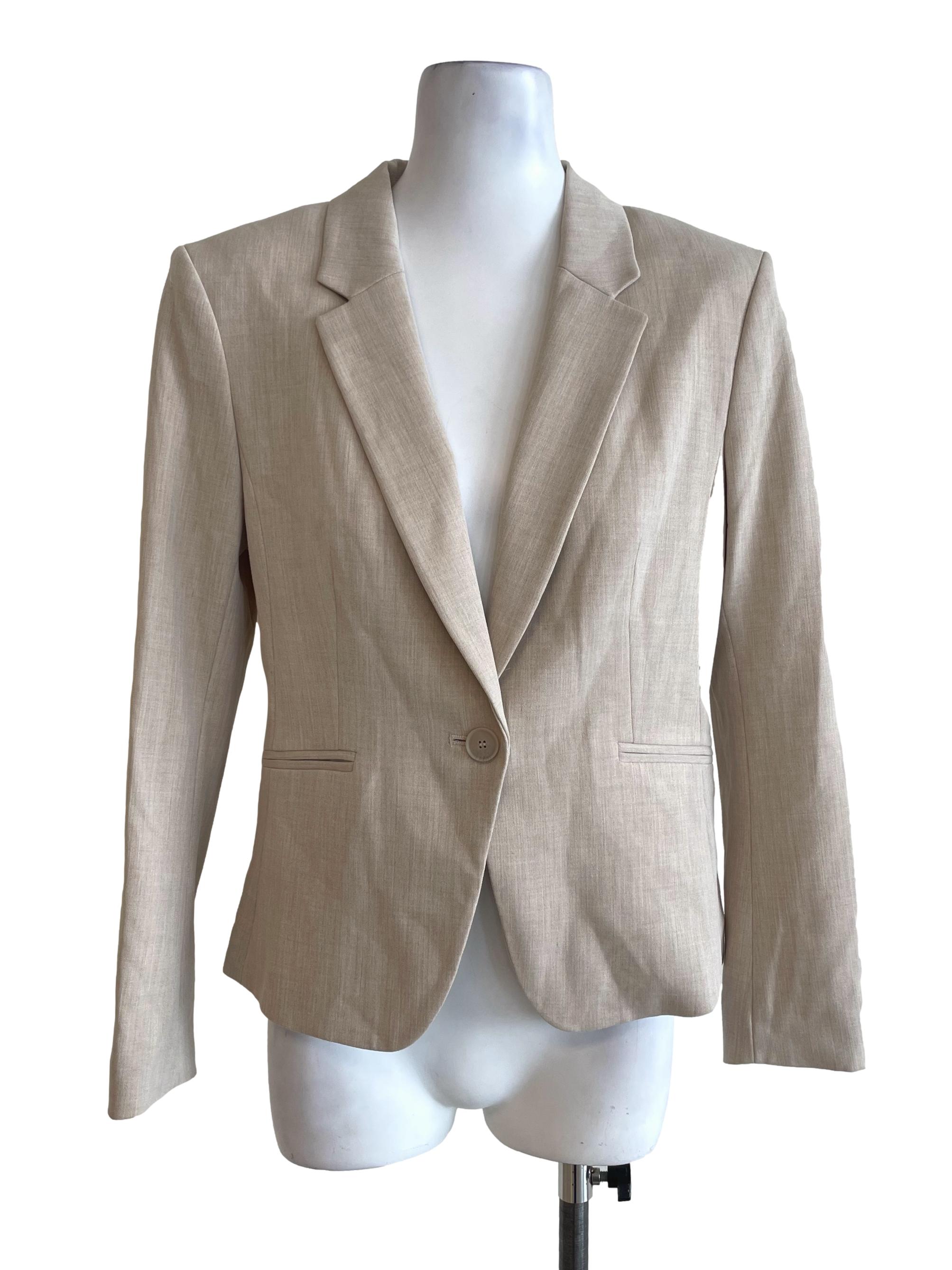 Light Brown Notch Lapel Blazer