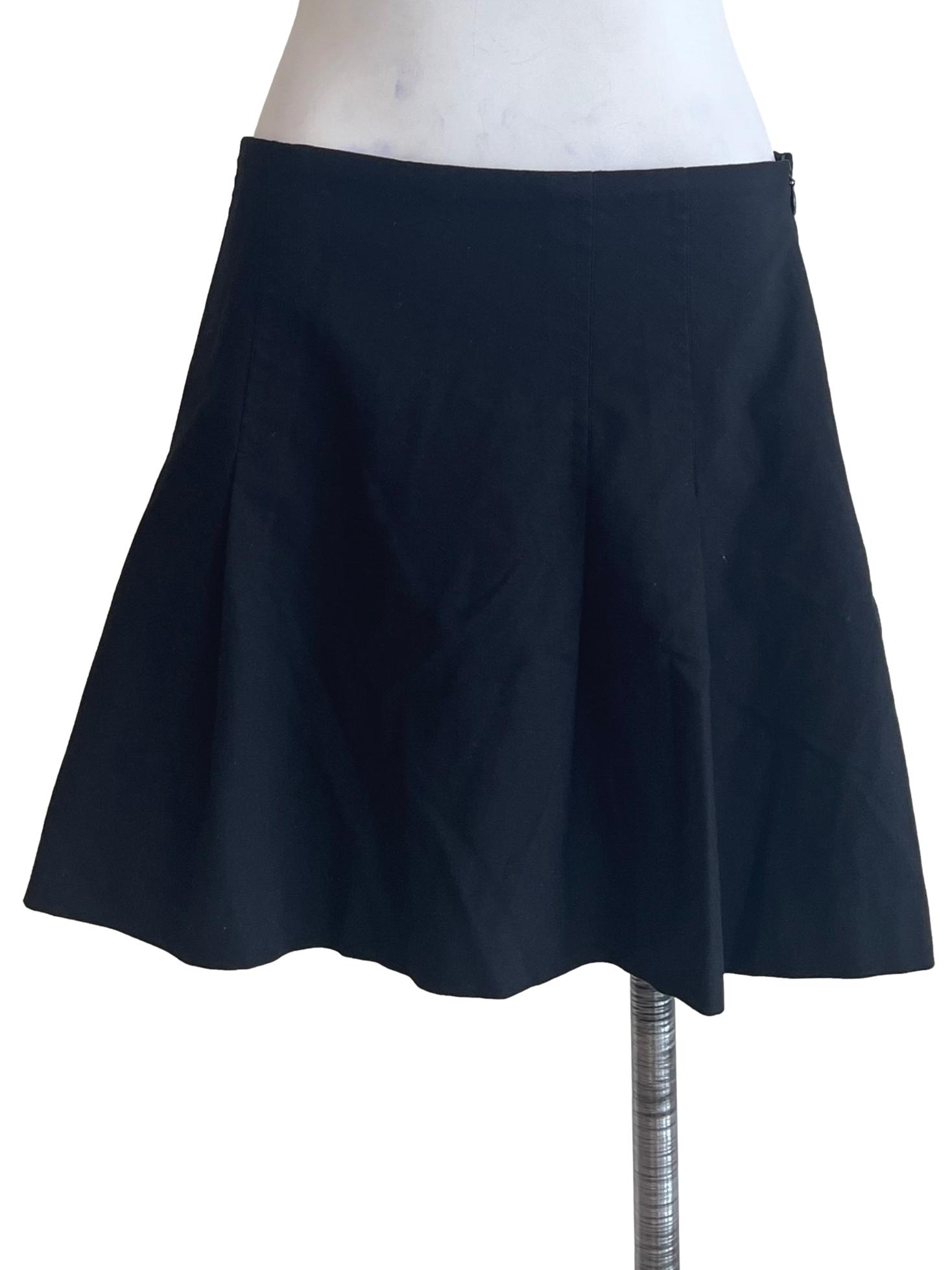 Ink Black Pleated Mini Skirt