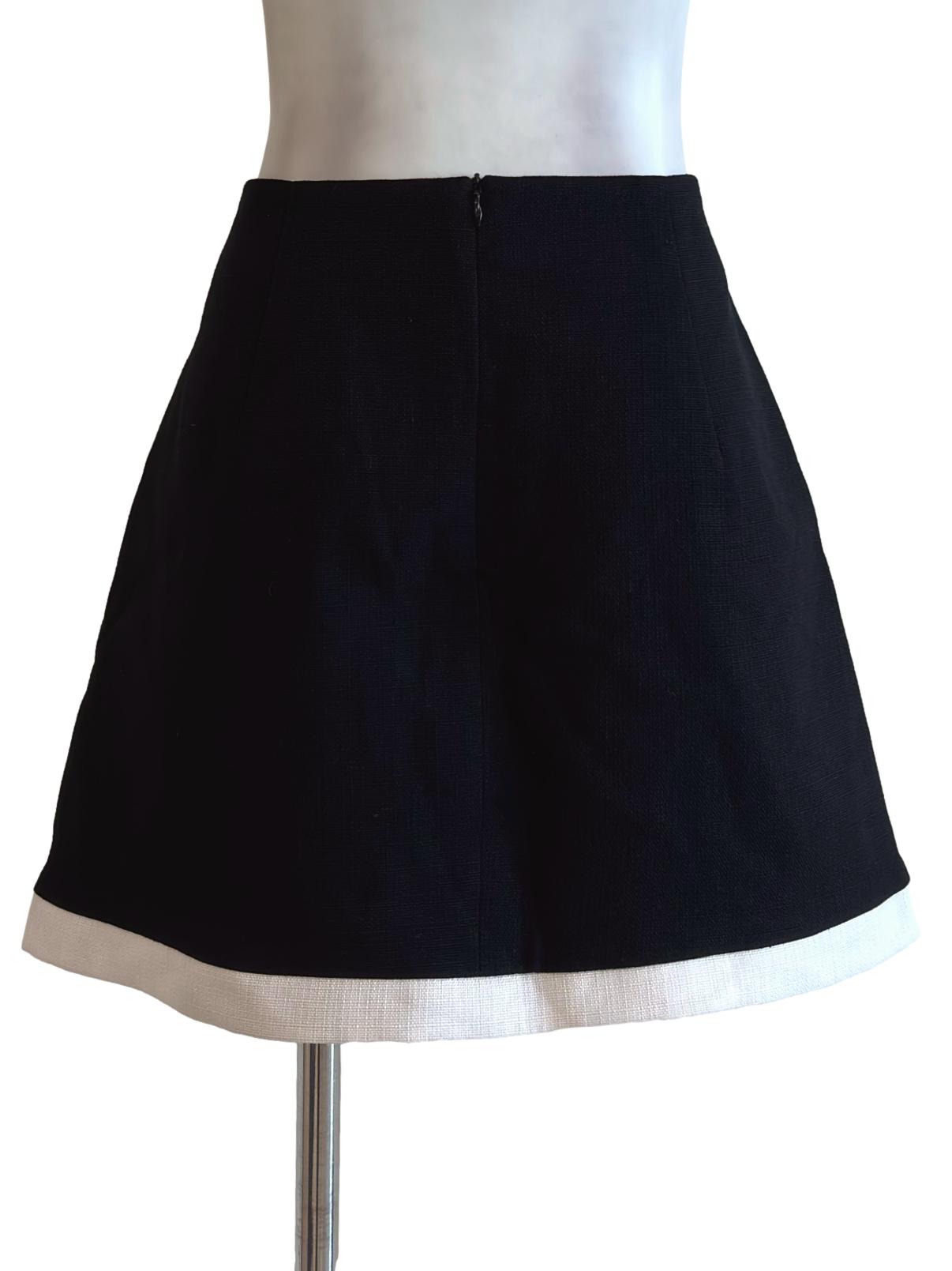 Onyx Black White Detail Mini Skirt