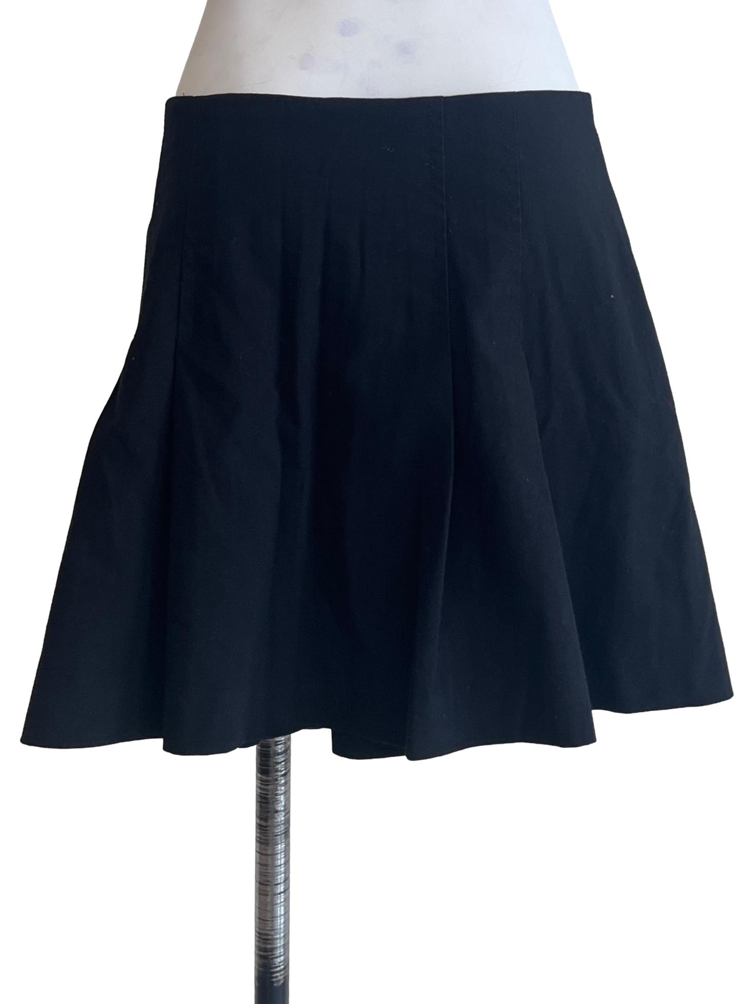 Ink Black Pleated Mini Skirt