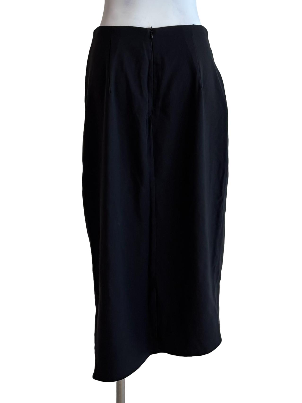 Black Asymmetrical Pencil Skirt