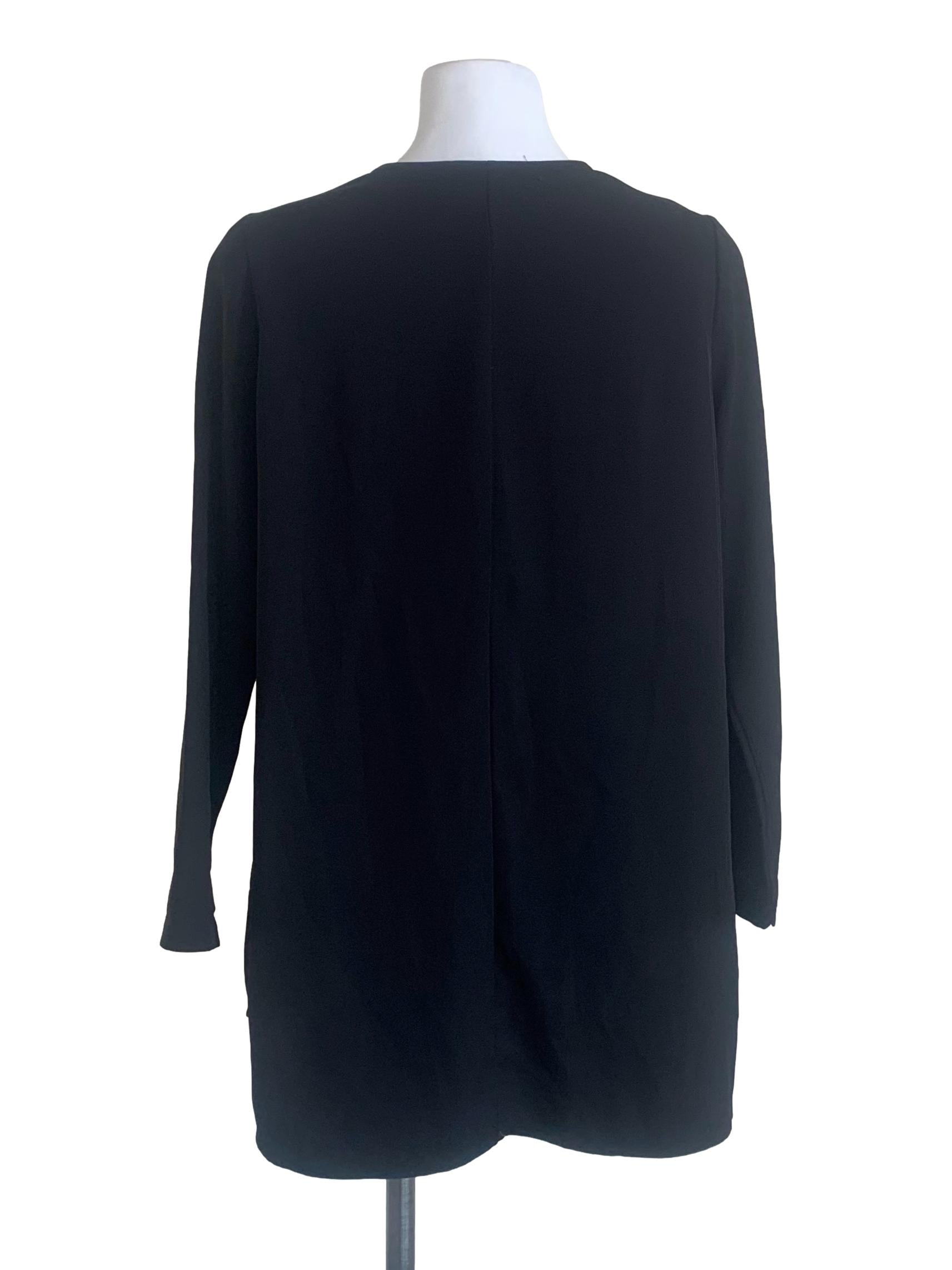 Grease Black Deep V Neck Long Sleeves Top TEM