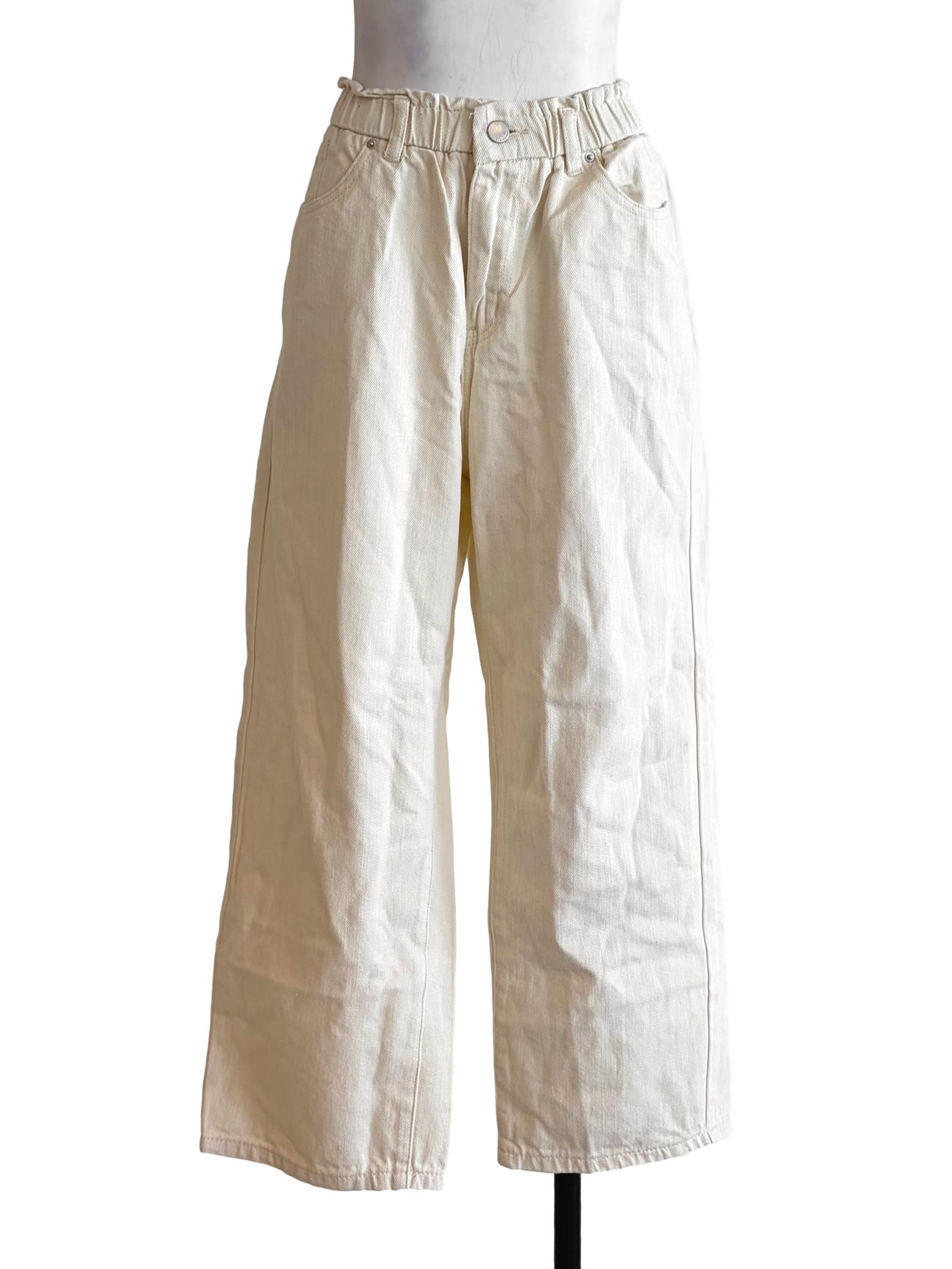 Ivory White Wide Jeans Pants LB