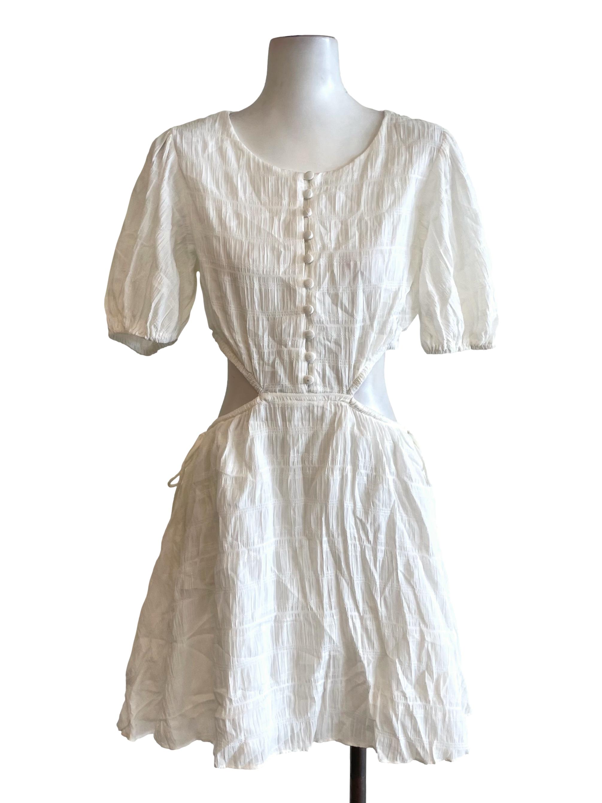 White Open Waist Petite Dress