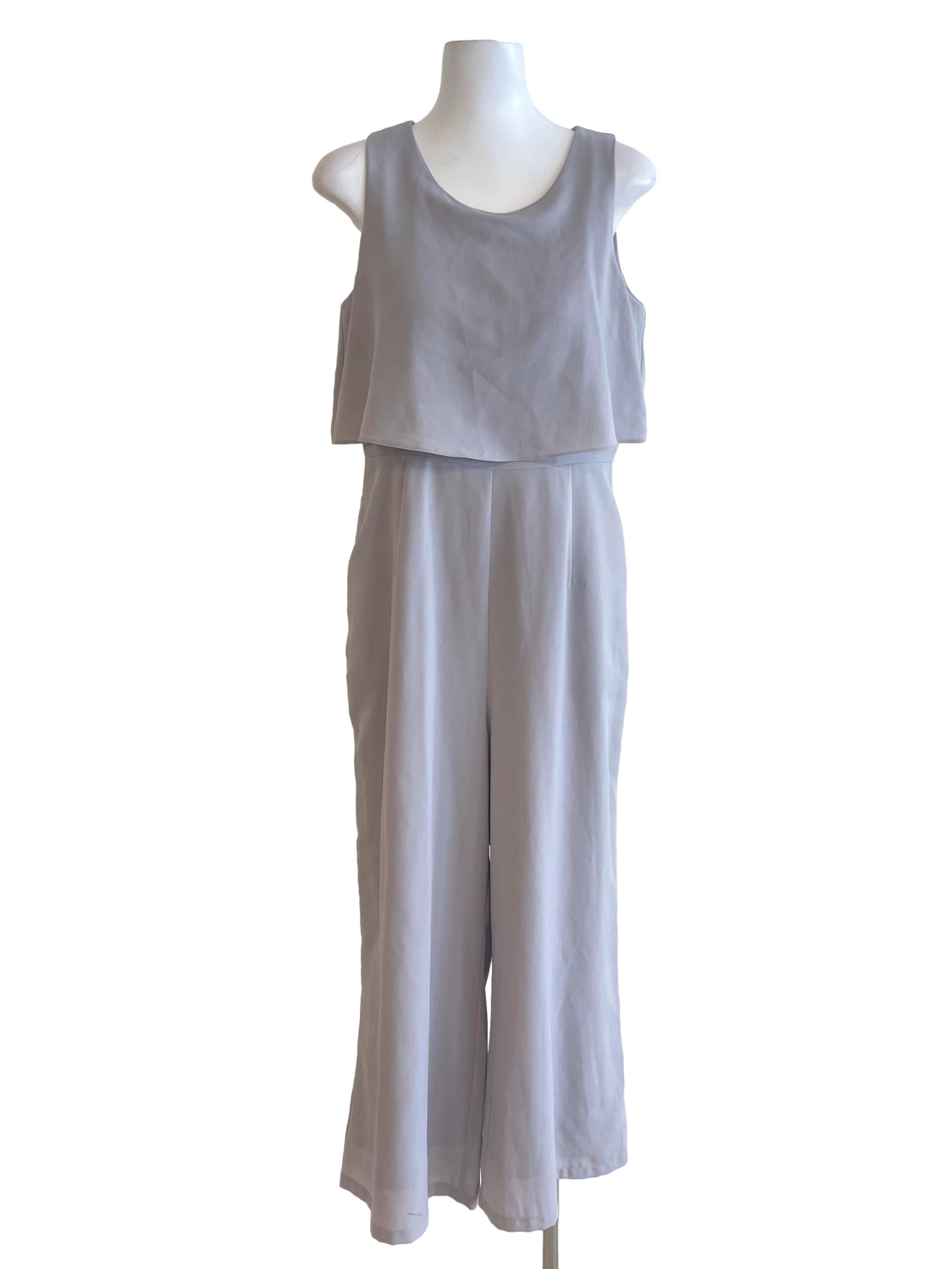 Light Grey Flowy Bust Jumpsuit