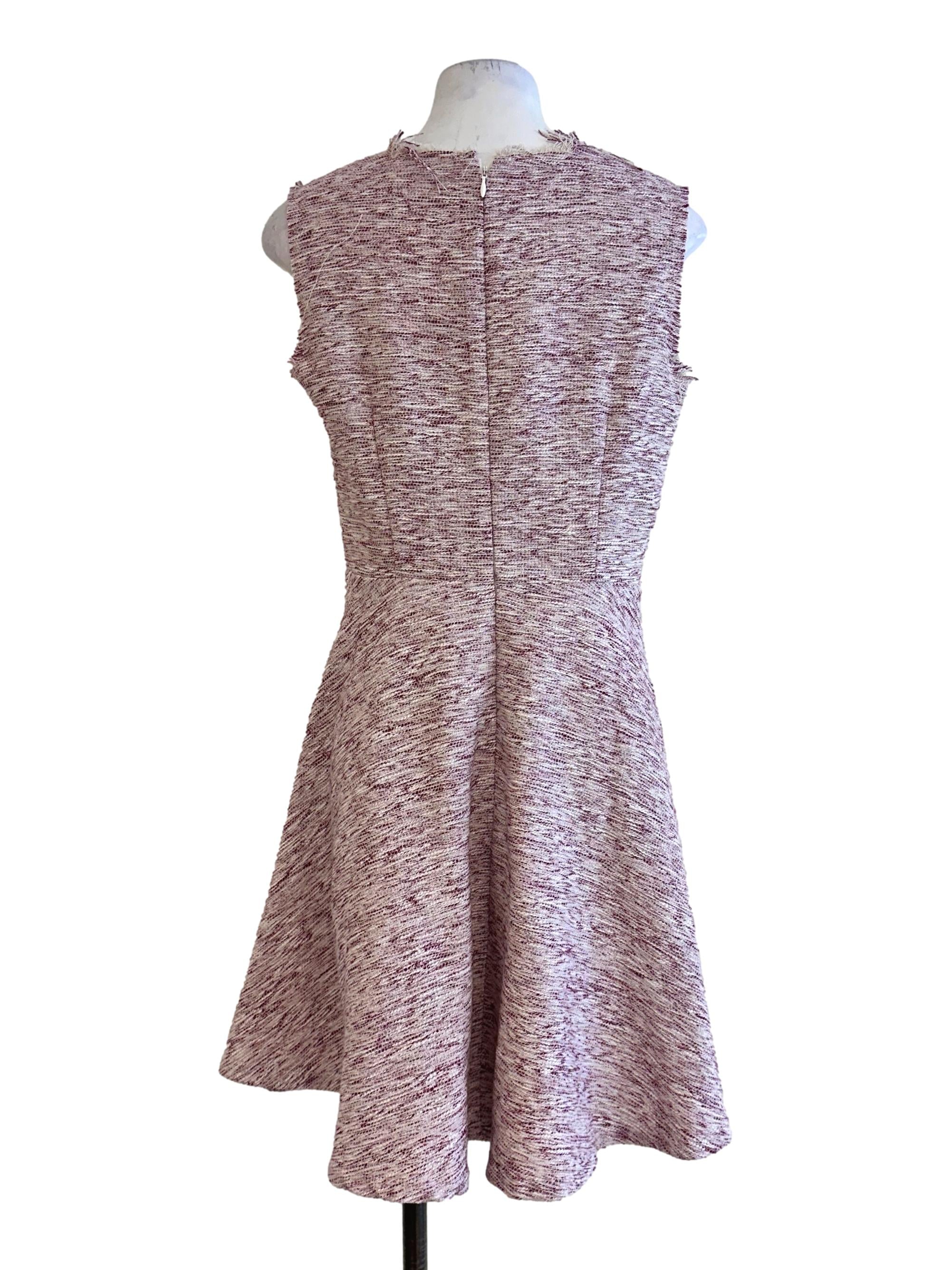 Pink Textured Sleeveless Mini Dress