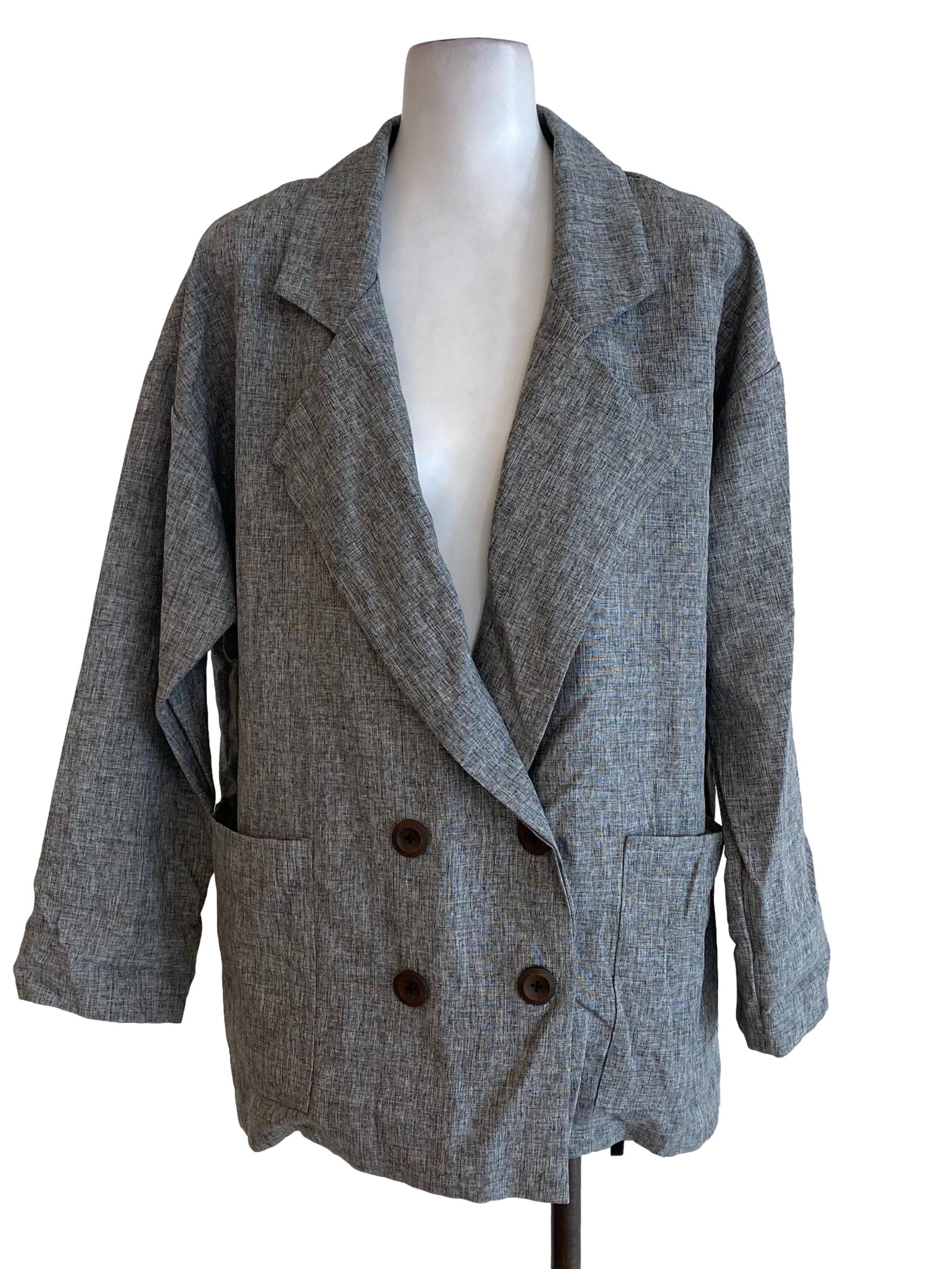 Grey Textured Blazer