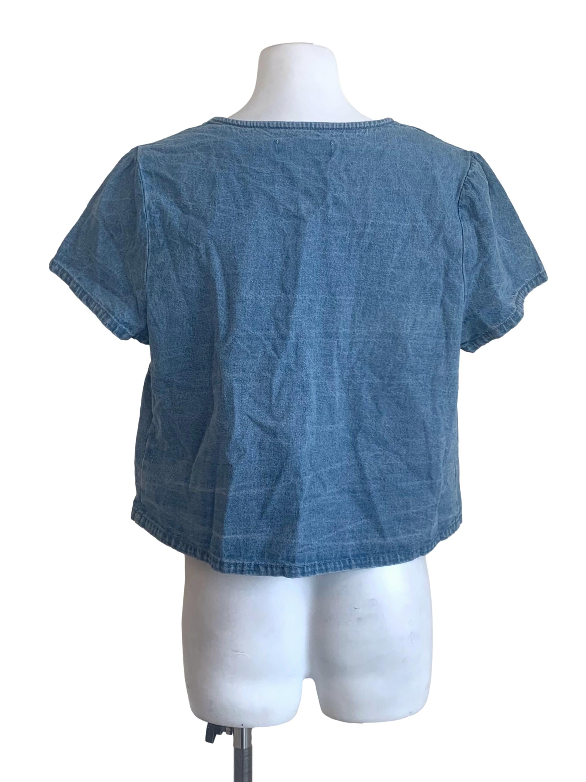 Aegean Blue Buttoned Top