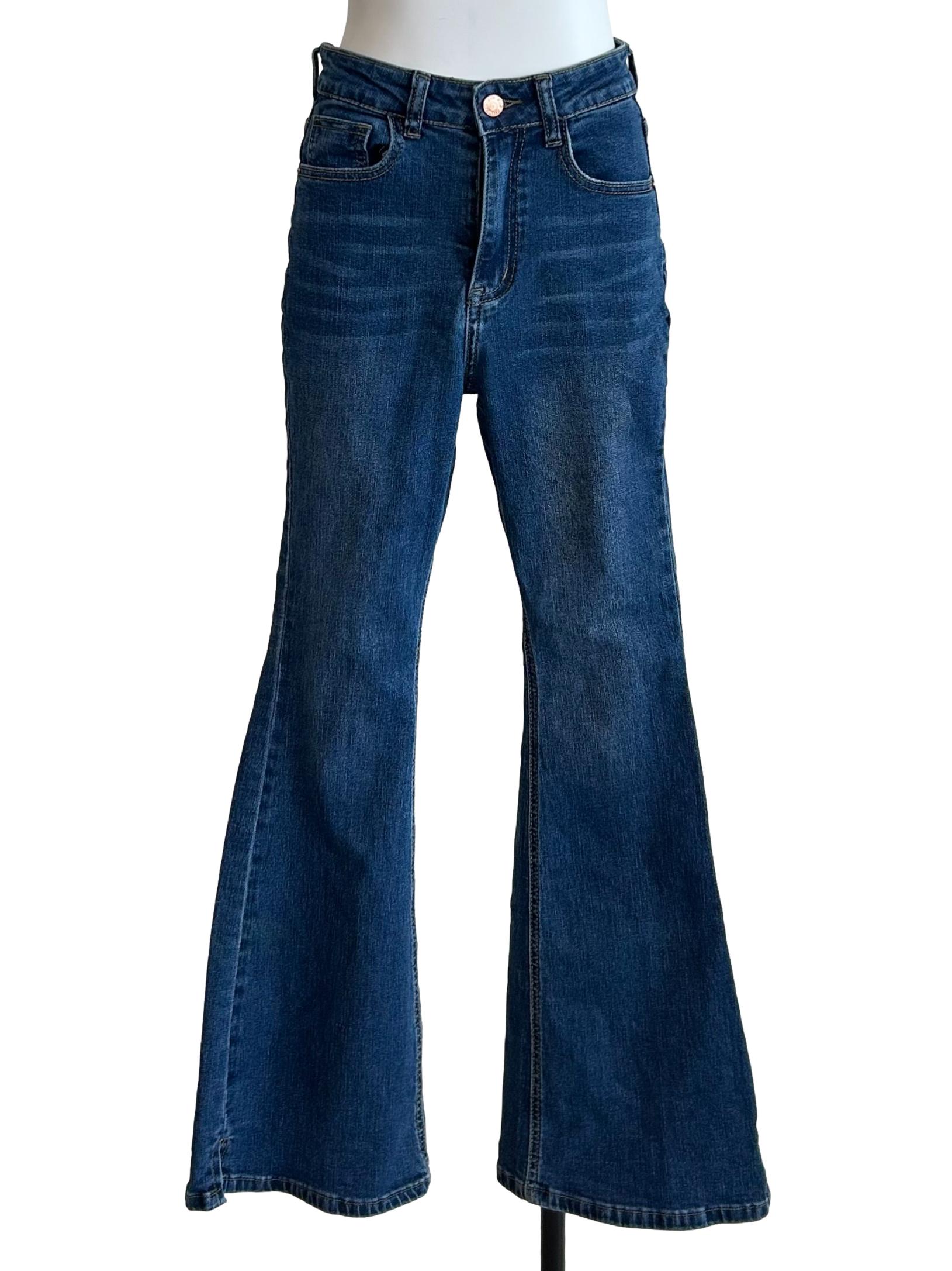 Classic Blue Denim Flare Jeans