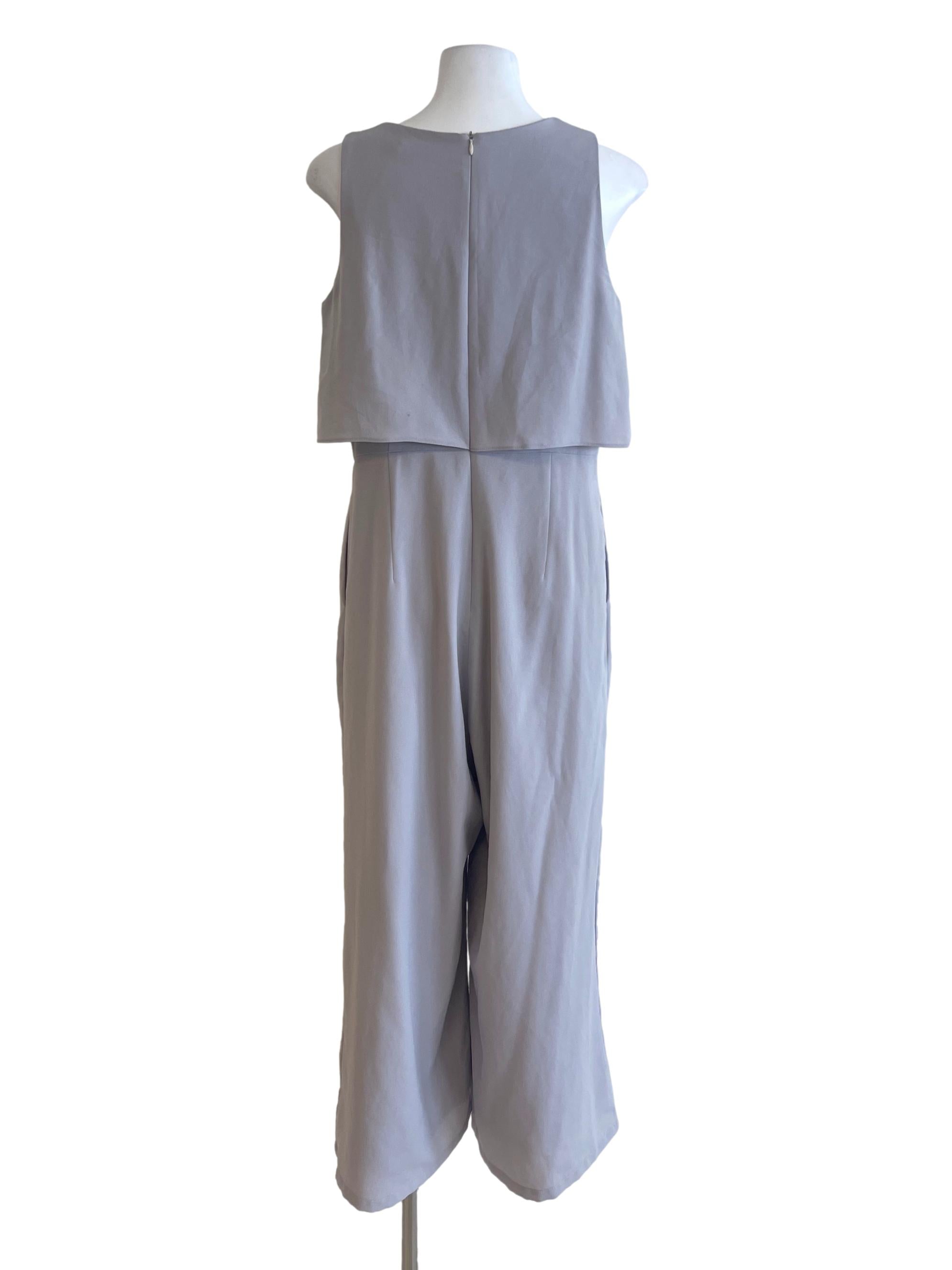 Light Grey Flowy Bust Jumpsuit