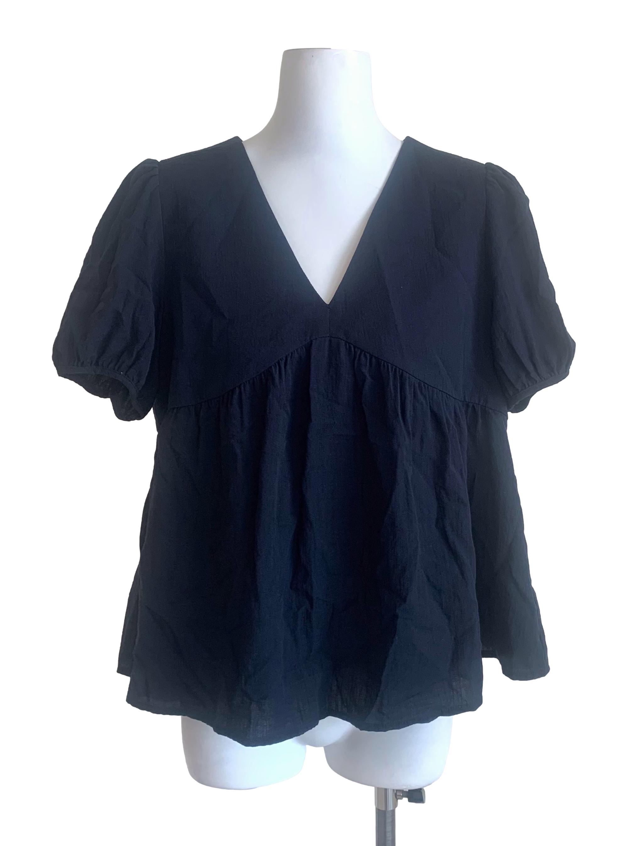 Berry Blue Peasant Top