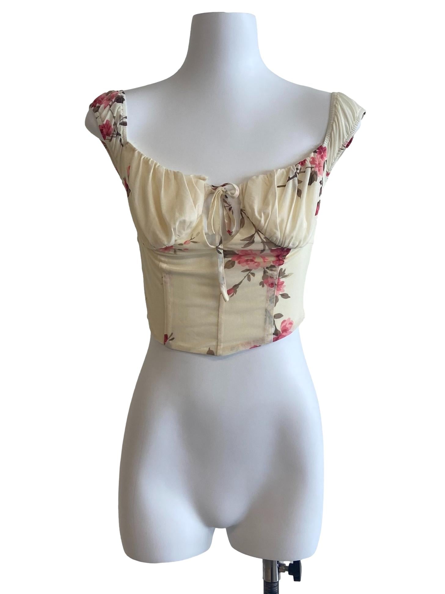 Banana Yellow Floral Crop Top