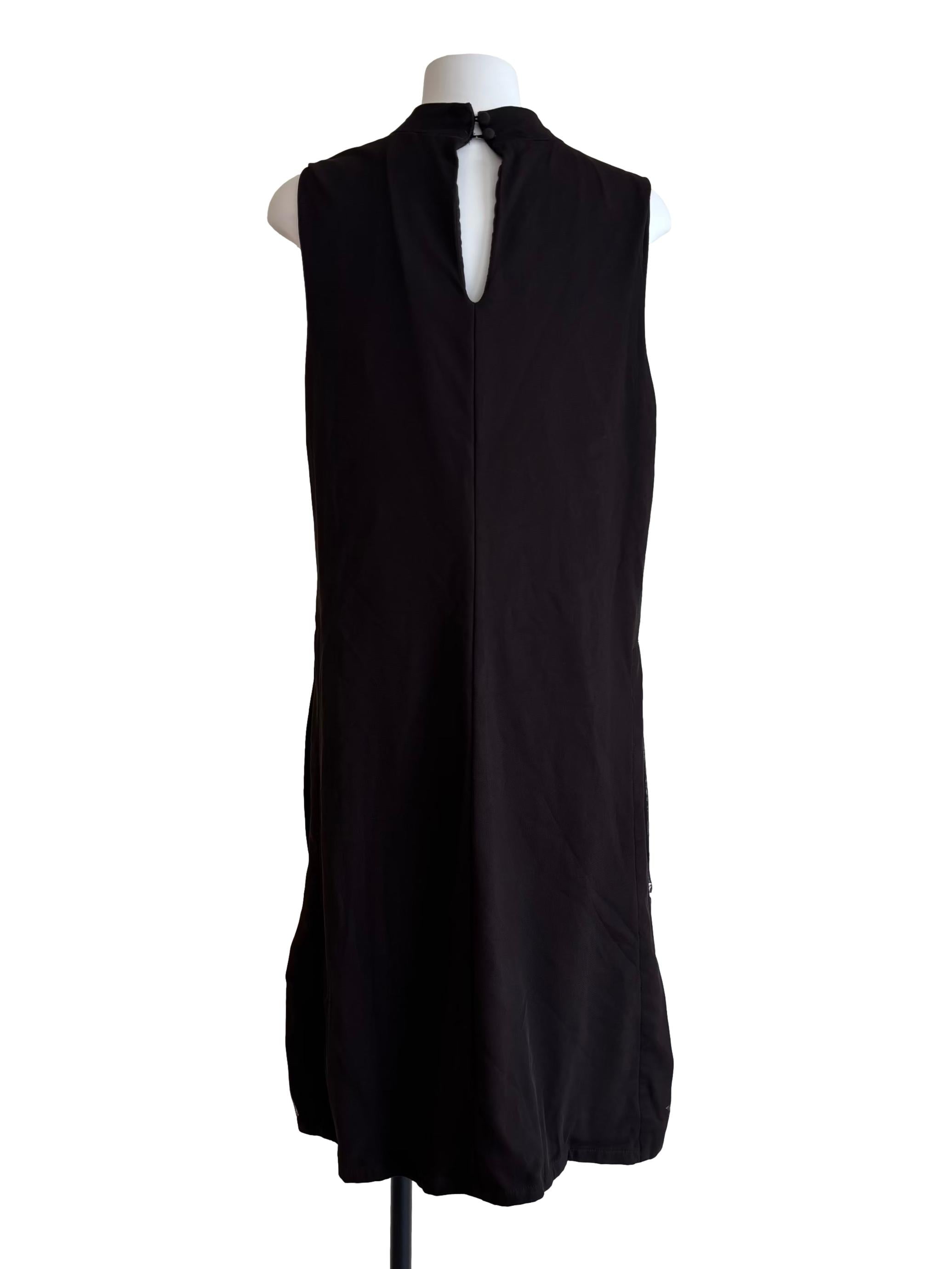 Dark Coffee Brown Embroidered Shift Dress