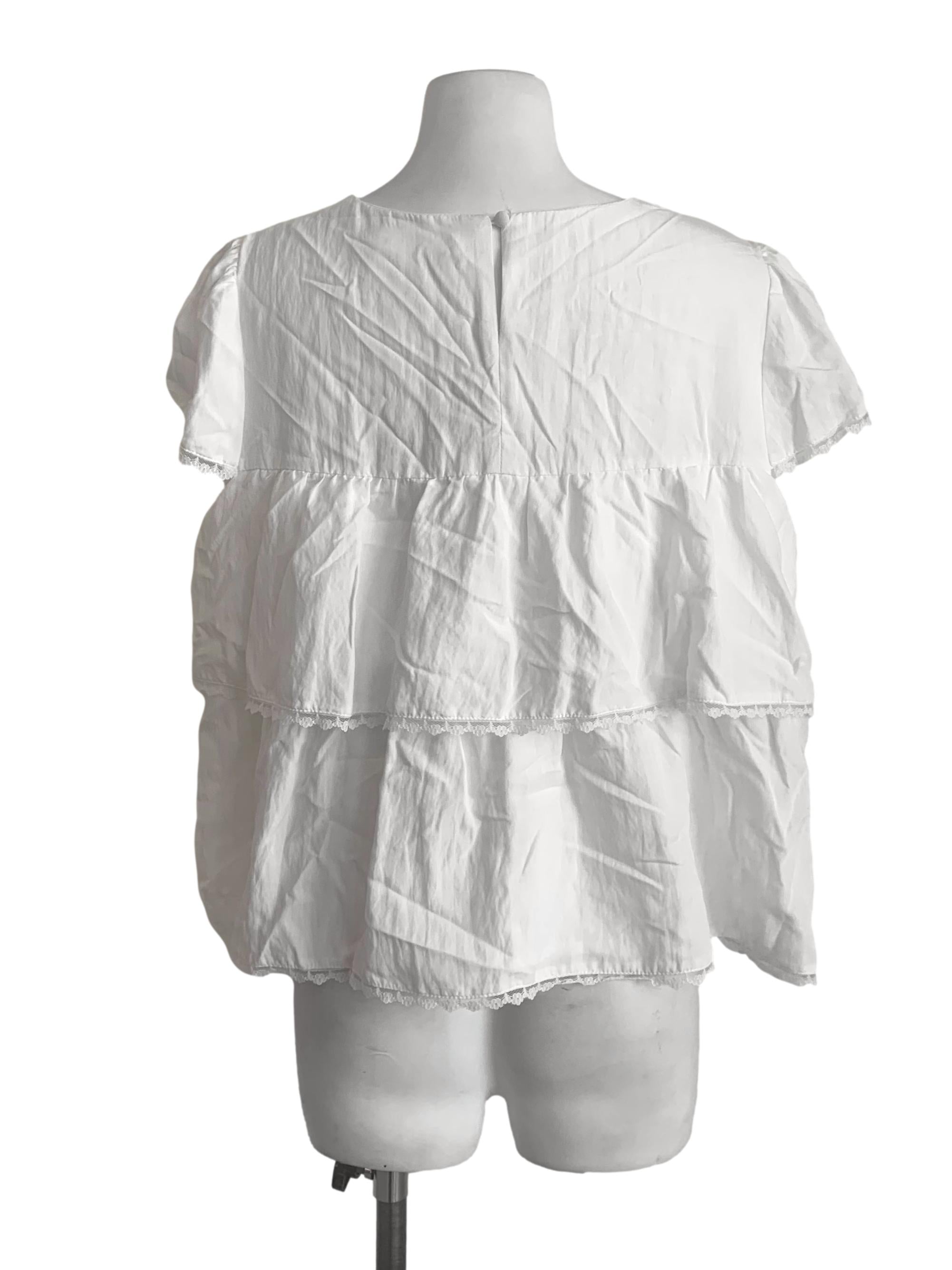 Cotton White Tiered Top