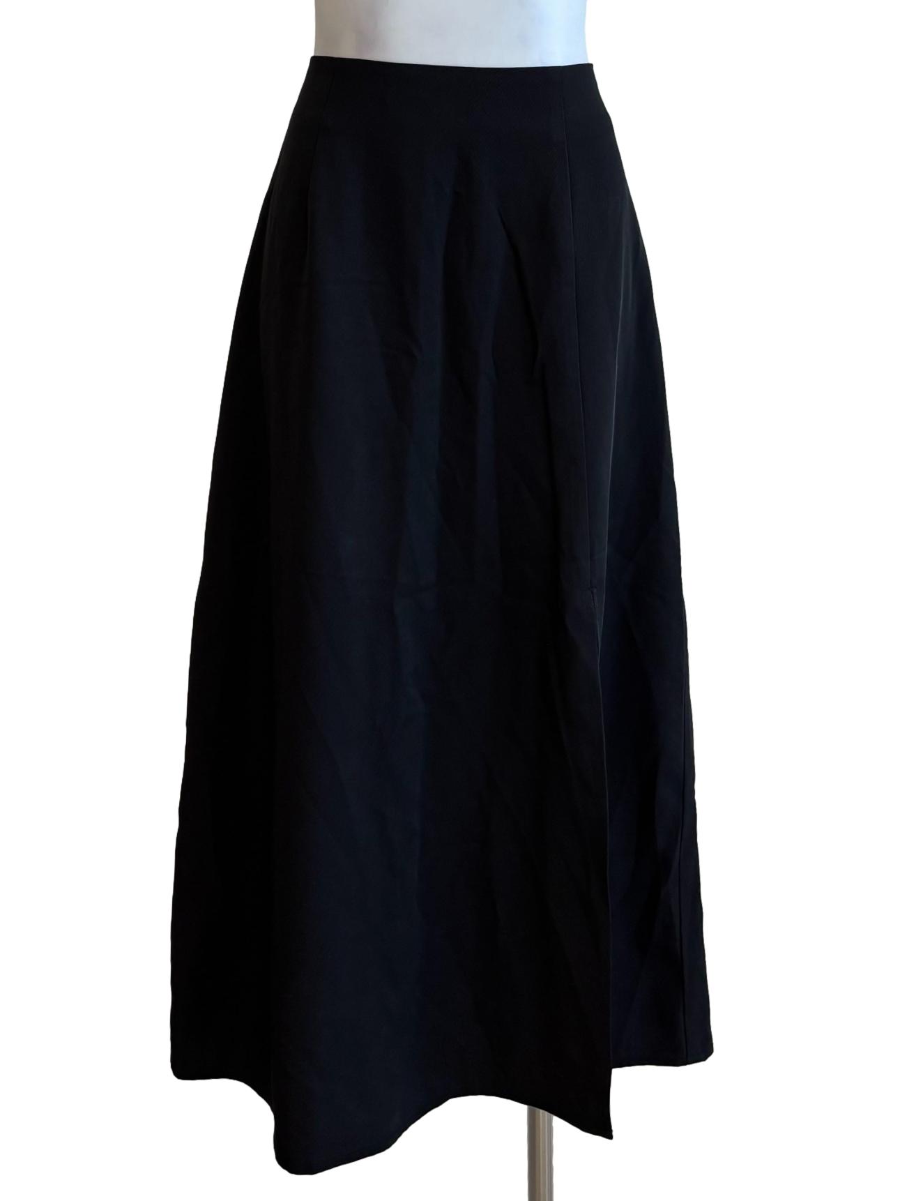 Jet Black Plain A-Line Skirt