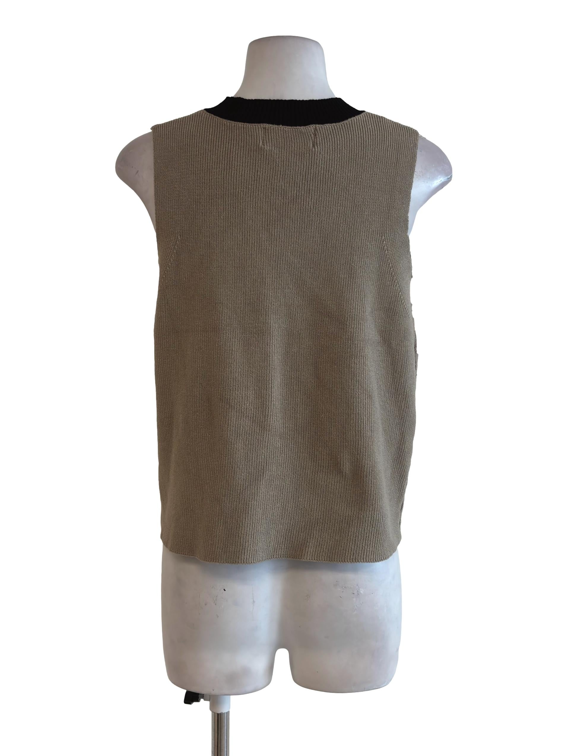 Moss Green V Neck Knitted Vest