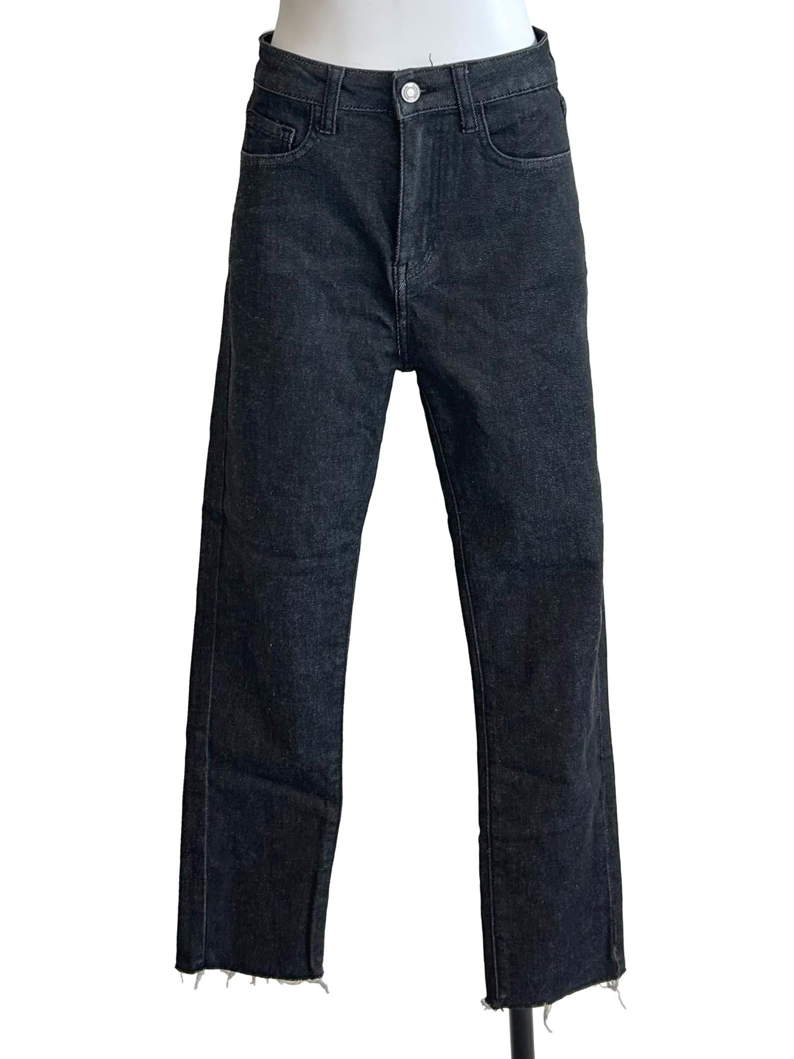 Faded Black Straight Leg Jeans