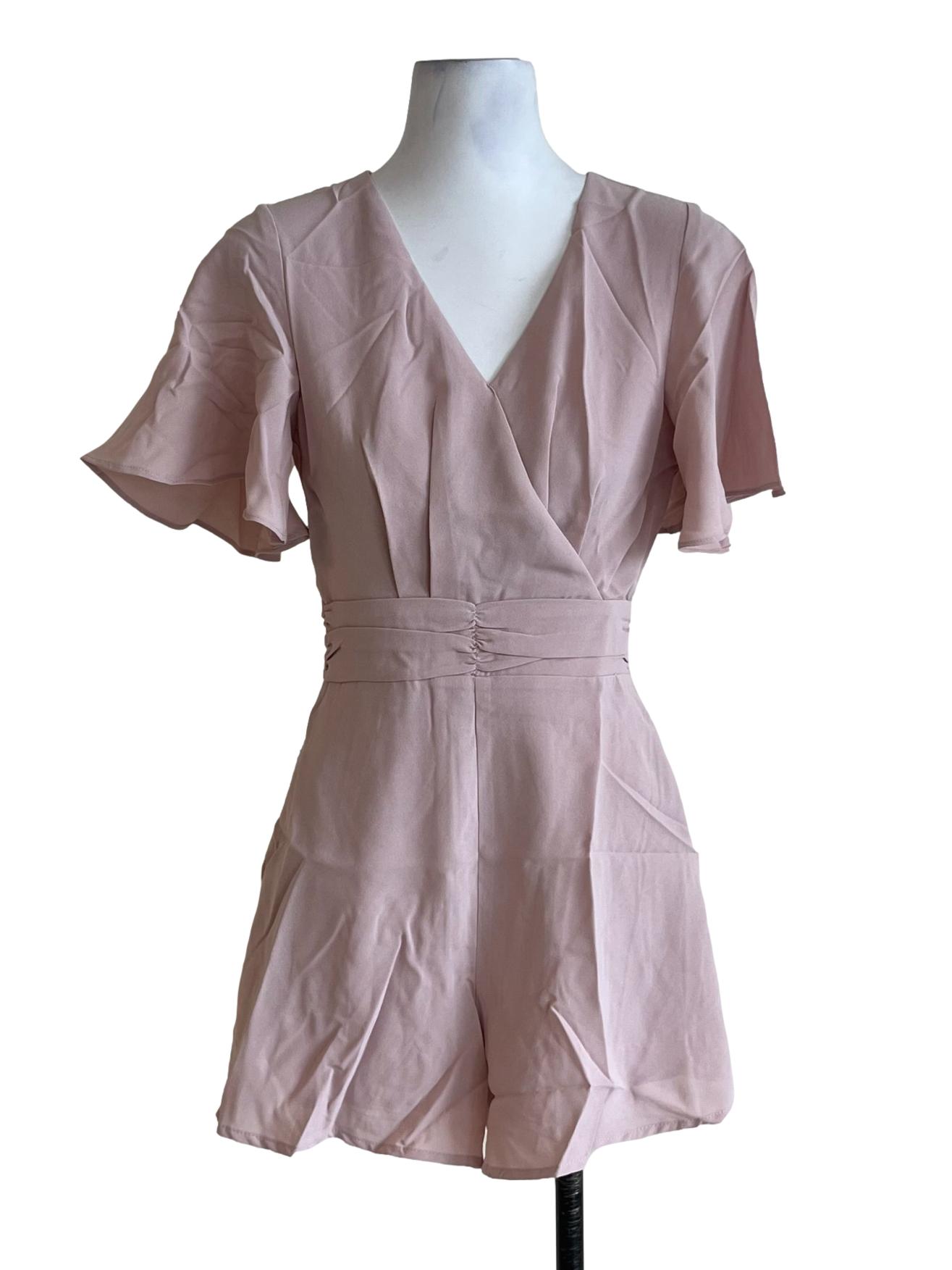 Pink Jay Flare Sleeve Romper