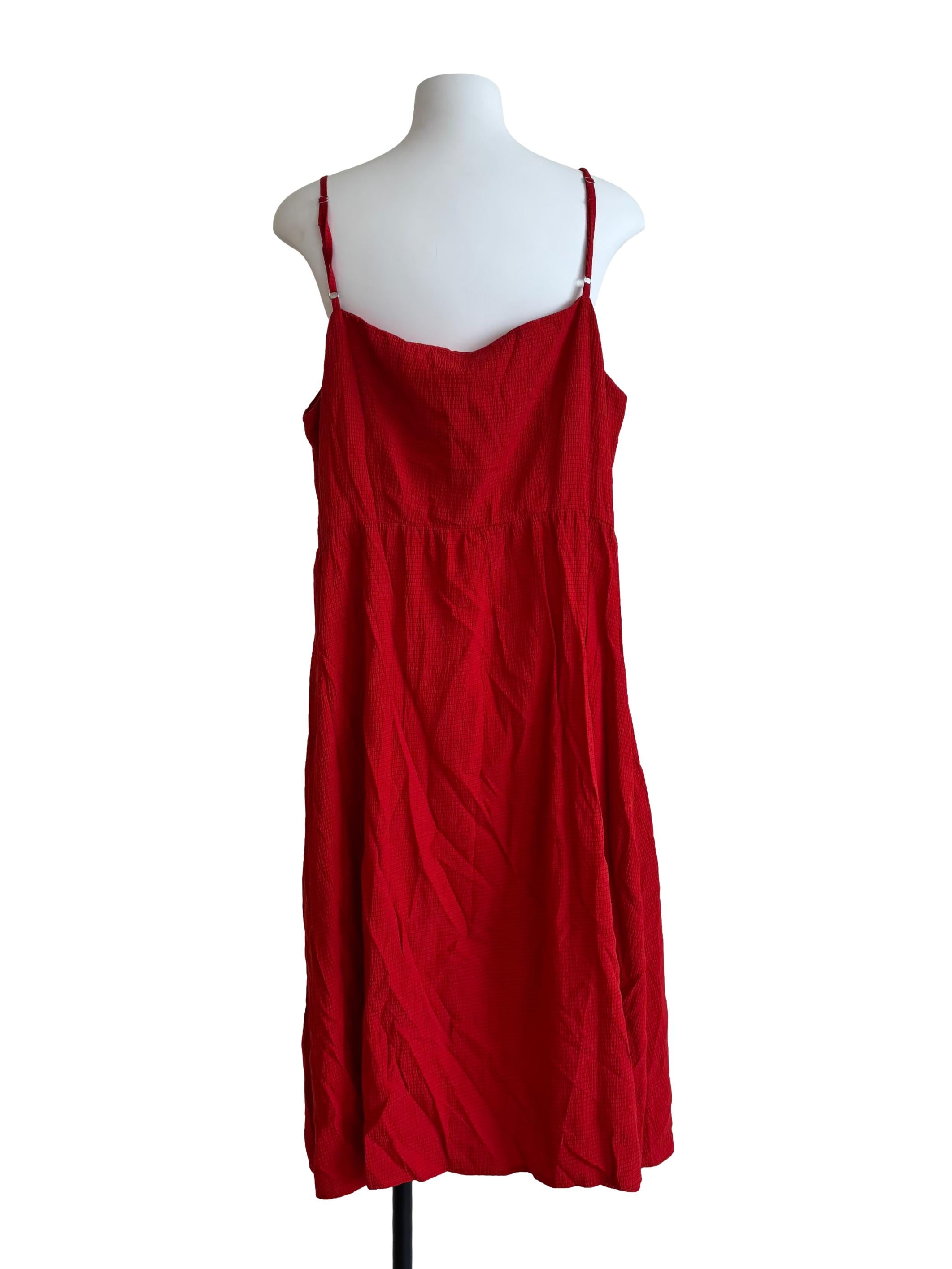 Candy Red Buttoned Camisole Dress
