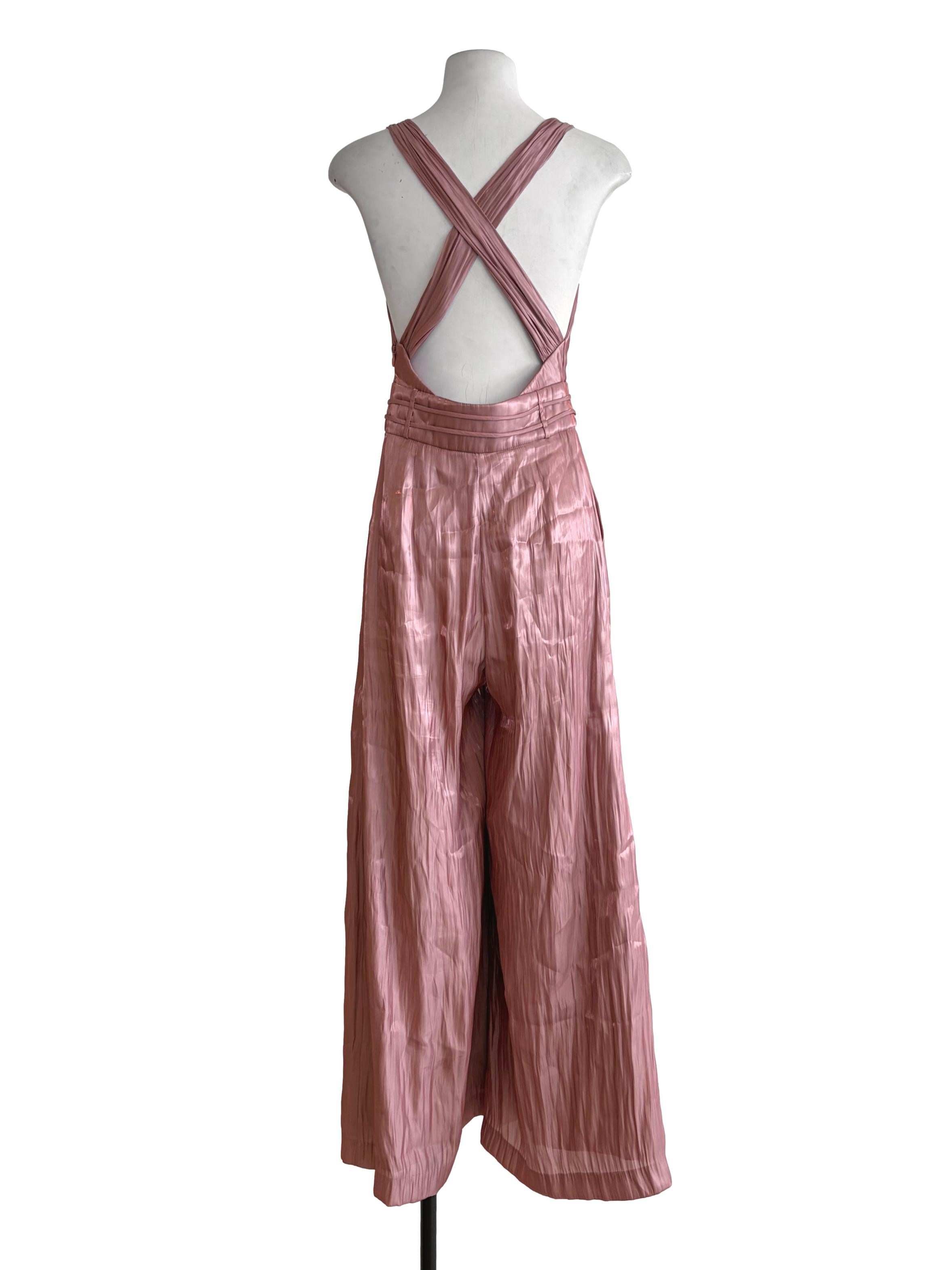 Blush Pink Deep V-Neck Jumpsuit LB